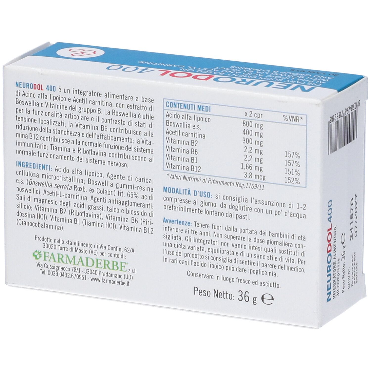 Neurodol Acido Lipoico 30 Compresse