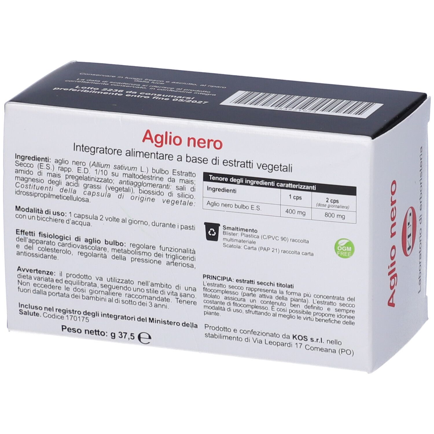Aglio Nero Estratto Secco 60 Capsule