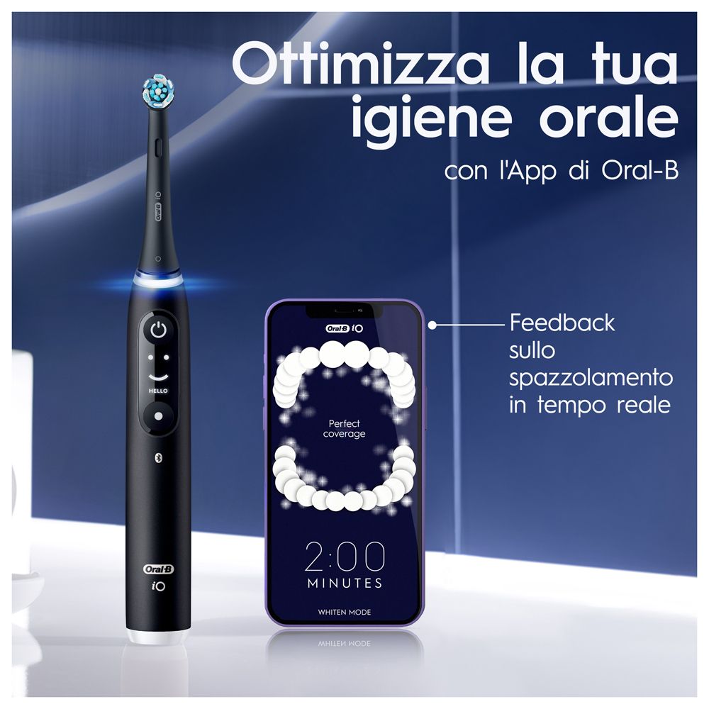 Oral-B iO6 Spazzolino Elettrico Ricaricabile Nero Con Custodia Da Viaggio