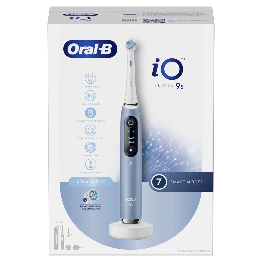 Oral-B Spazzolino Elettrico Ricaricabile iO 9S Nero, 2 Testine, 1 Custodia Da Viaggio Ricaricabile, 1 Spazzolino