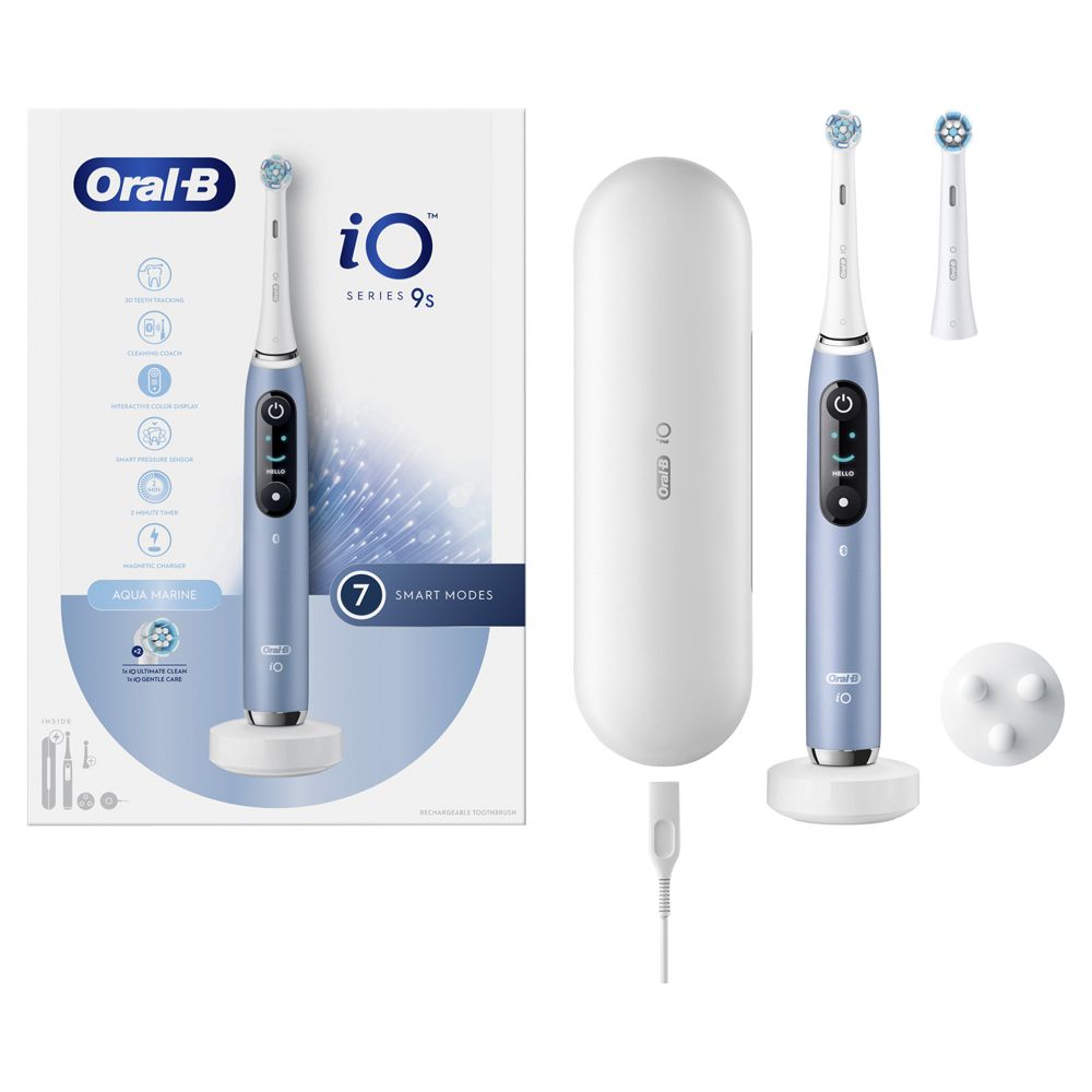 Oral-B Spazzolino Elettrico Ricaricabile iO 9S Nero, 2 Testine, 1 Custodia Da Viaggio Ricaricabile, 1 Spazzolino