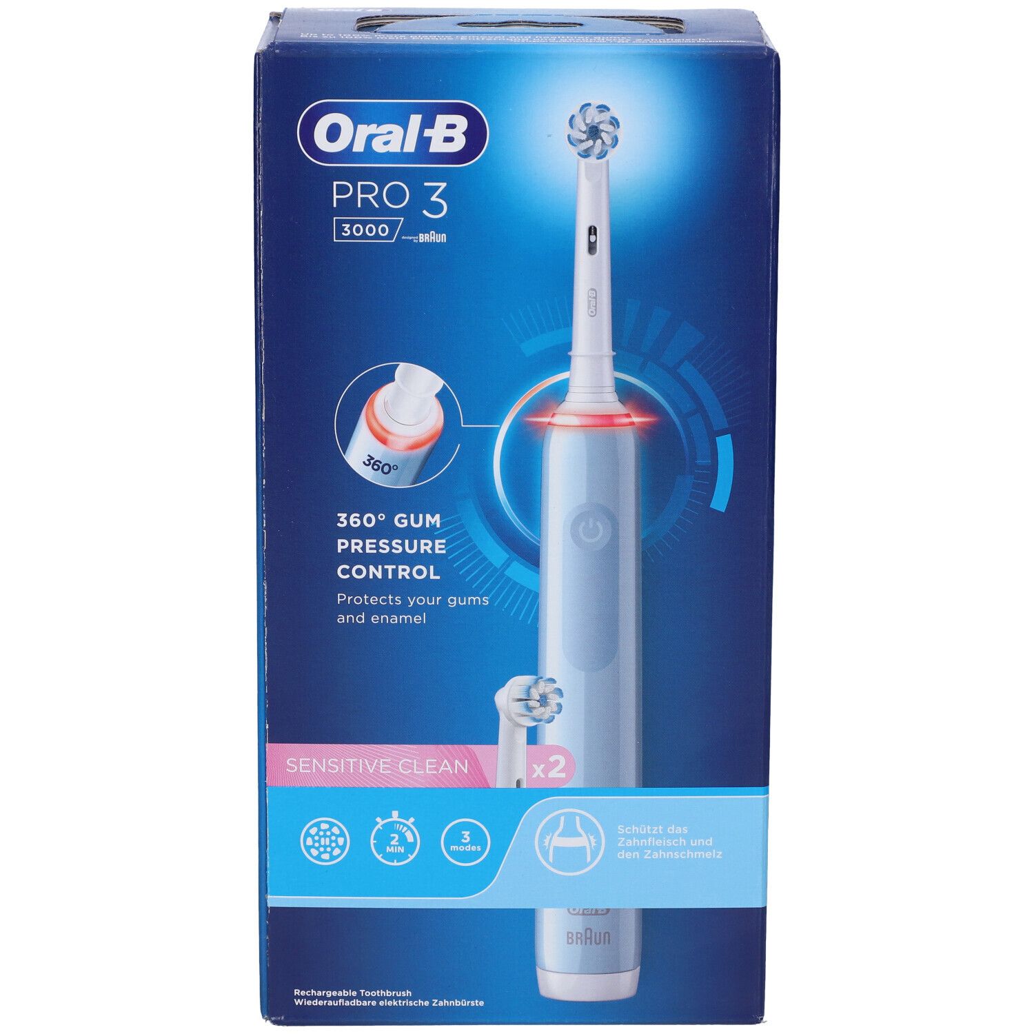 Oral-B Pro 3 Pulizia E Protezione Spazzolino Elettrico + 2 Refill