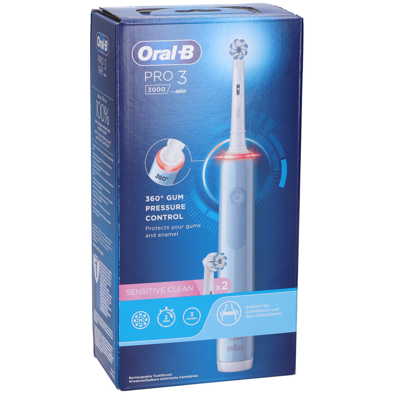 Oral-B PRO 3 Blu Sensitive Spazzolino Elettrico con Refill