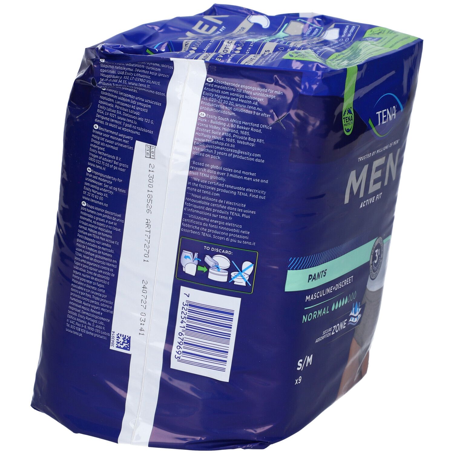 Tena Men Pants Active Fit Grev S/M