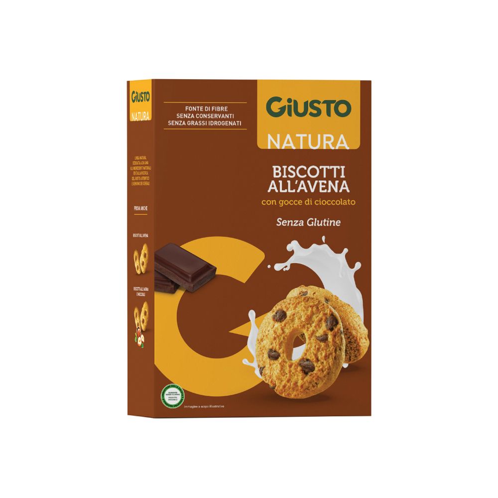 Giusto Senza Glutine Biscotti Avena Gocce Cioccolato 250 G