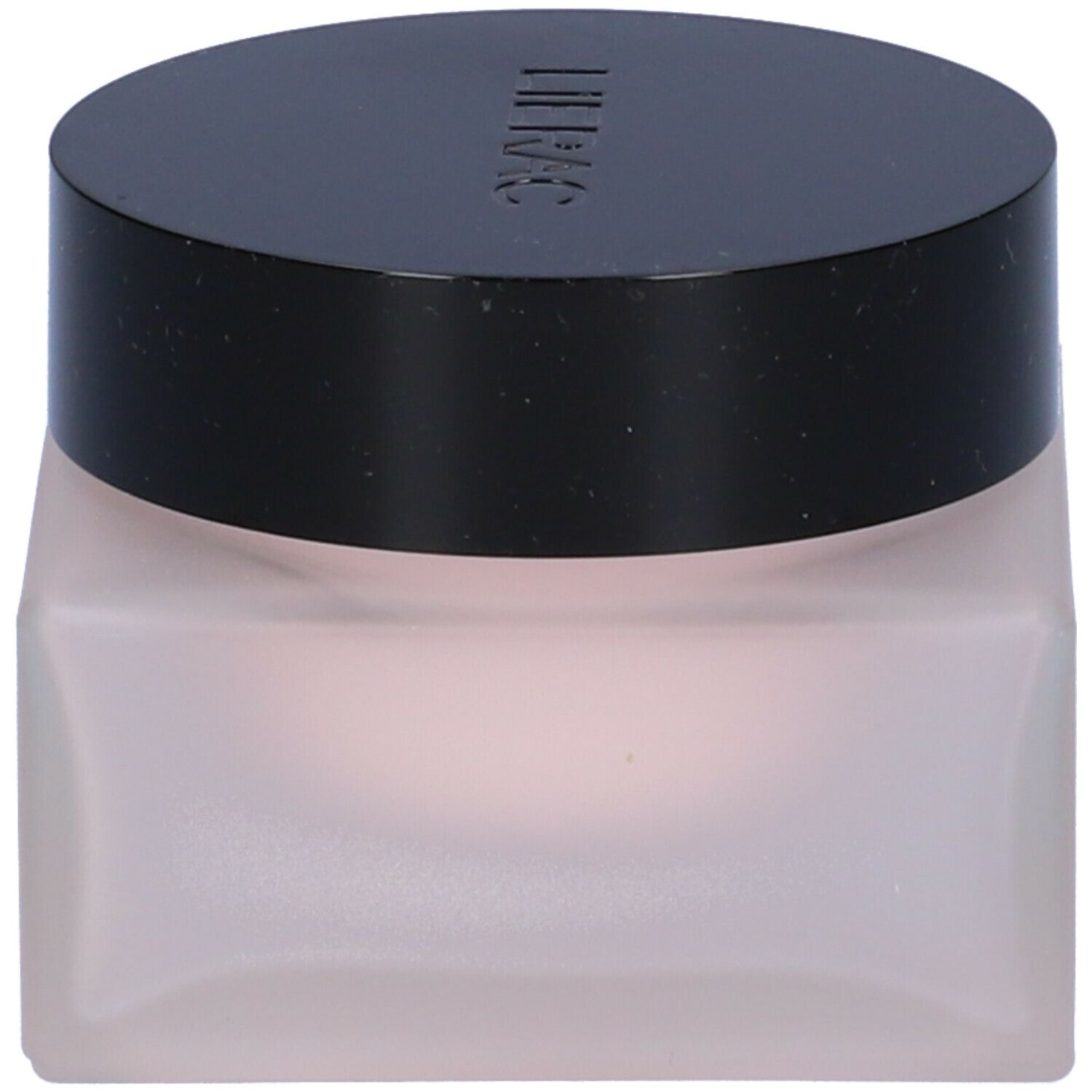 Vaso di crema con coperchio nero. Etichetta: LIERAC, Lift Integral, La Crème Jour Raffermissante.