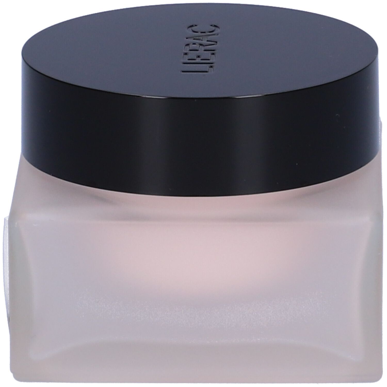 Vaso di crema con coperchio nero. Scritta: Lierac Lift Integral La Crème Nuit Régénérante.