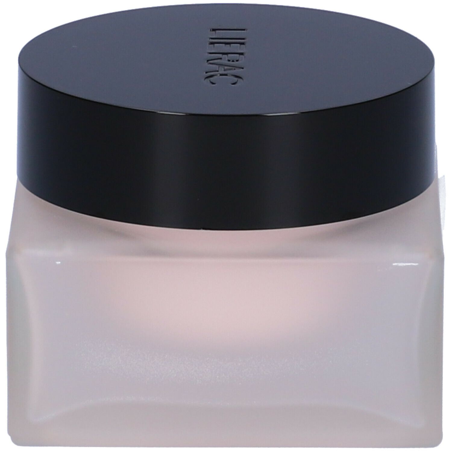 Vaso di crema con coperchio nero. Scritta: Lierac Lift Integral La Crème Nuit Régénérante.