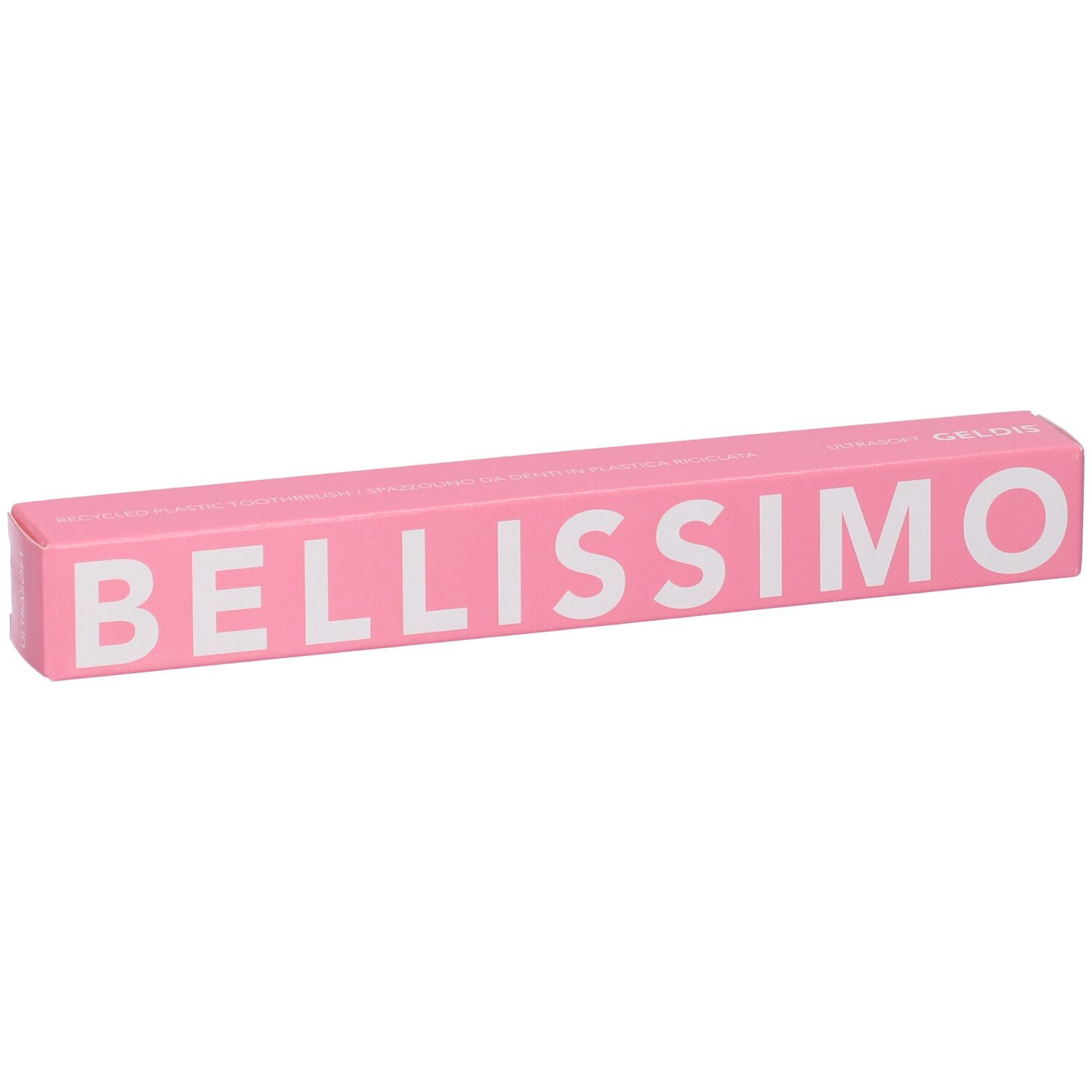 Confezione rosa con scritta 'BELLISSIMO'.