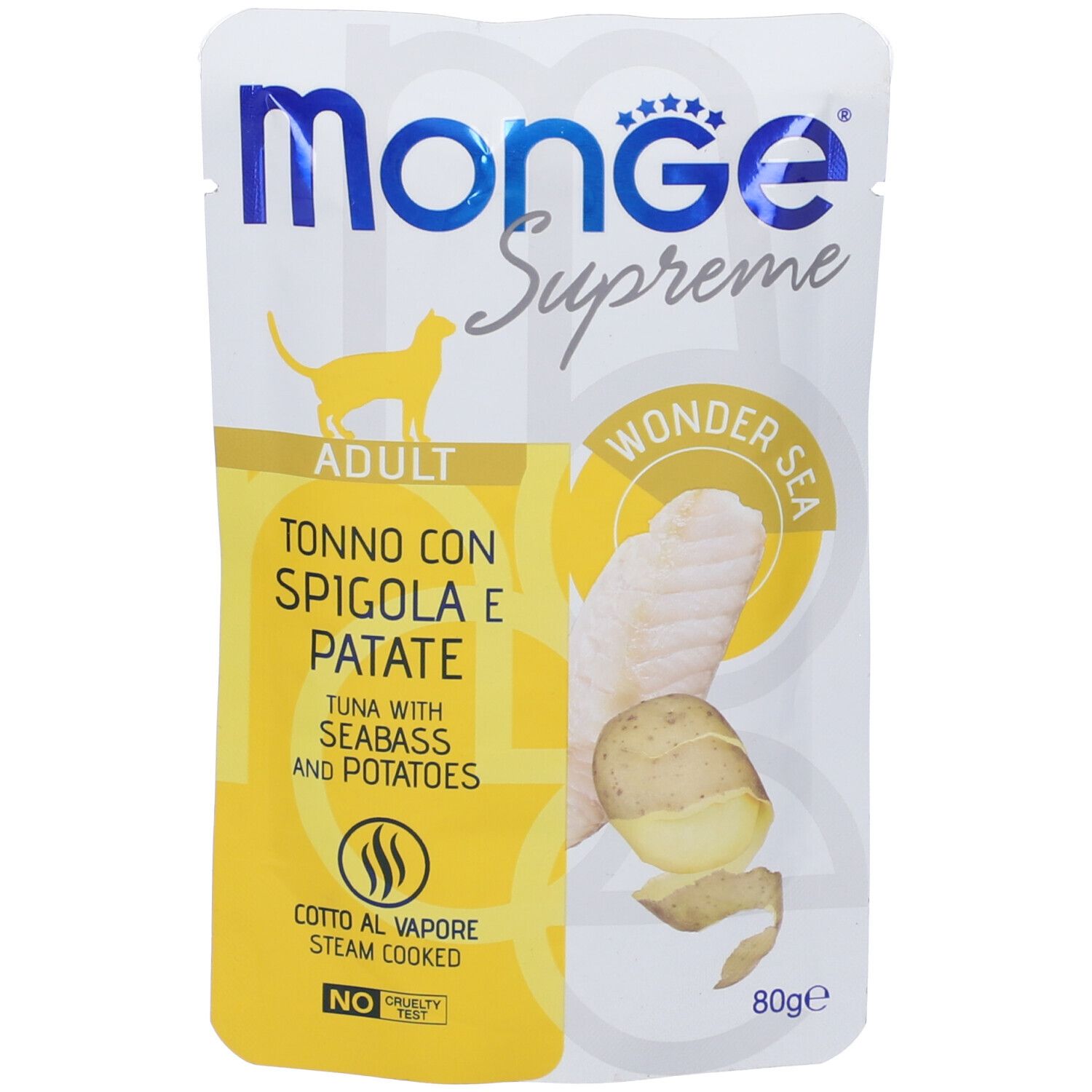 Monge Supreme Adult Tonno Con Spigola E Patate Gatti