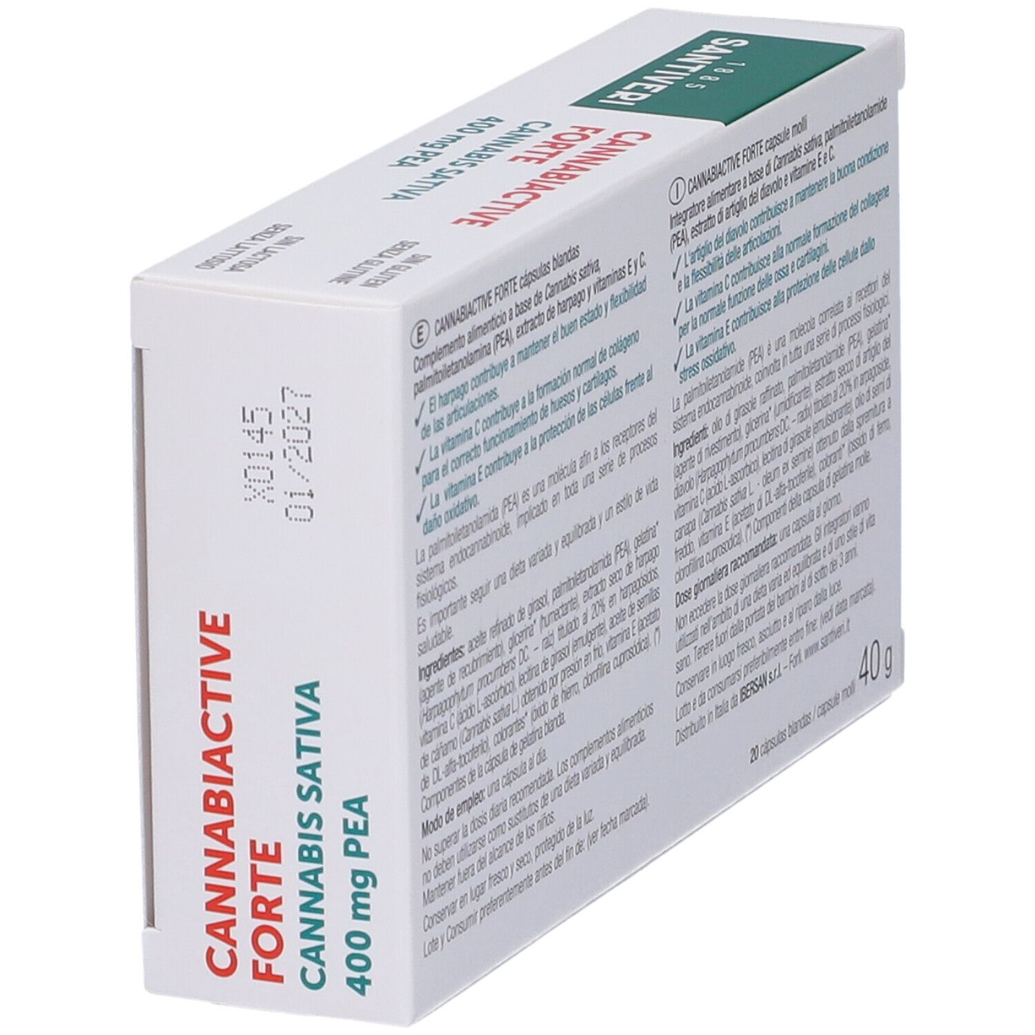Santiveri Cannabiactive Forte 400mg PEA Capsule Molli