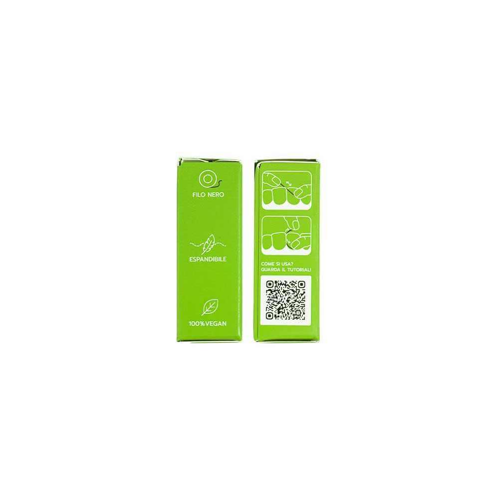 Scatola verde con testo: "FILO NERO", "EUPADIBEL". Illustrazioni e codice QR.