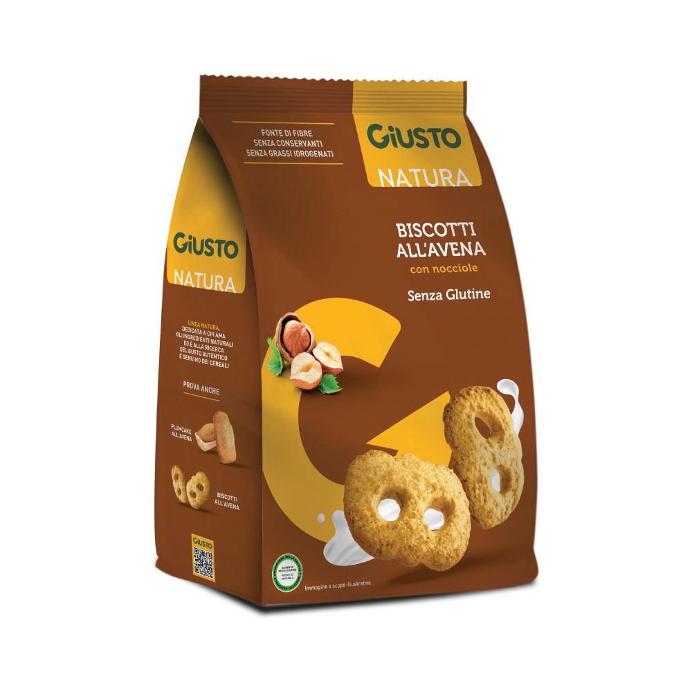 Giusto Senza Glutine Biscotti Avena Con Nocciole 250 G