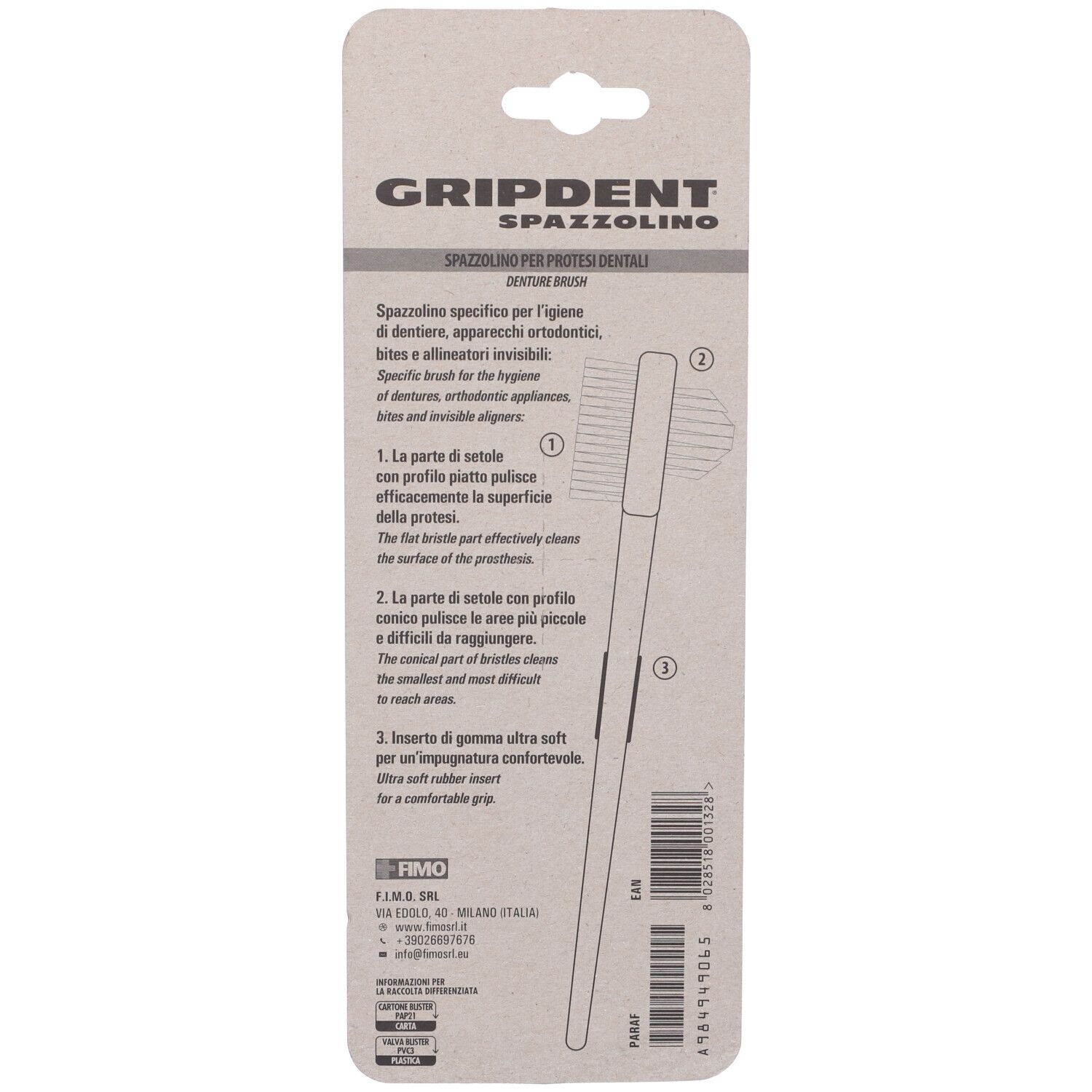 Gripdent Spazzolino Per Protesi Dentali
