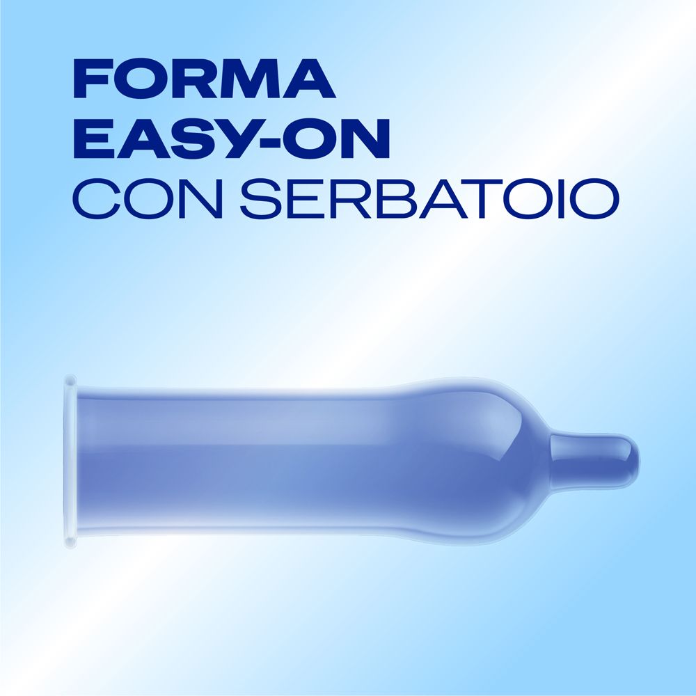 Confezione blu di preservativo con logo Durex. "World's No. 1 Condom Brand" e "Scelto dai nostri clienti da oltre 90 anni".