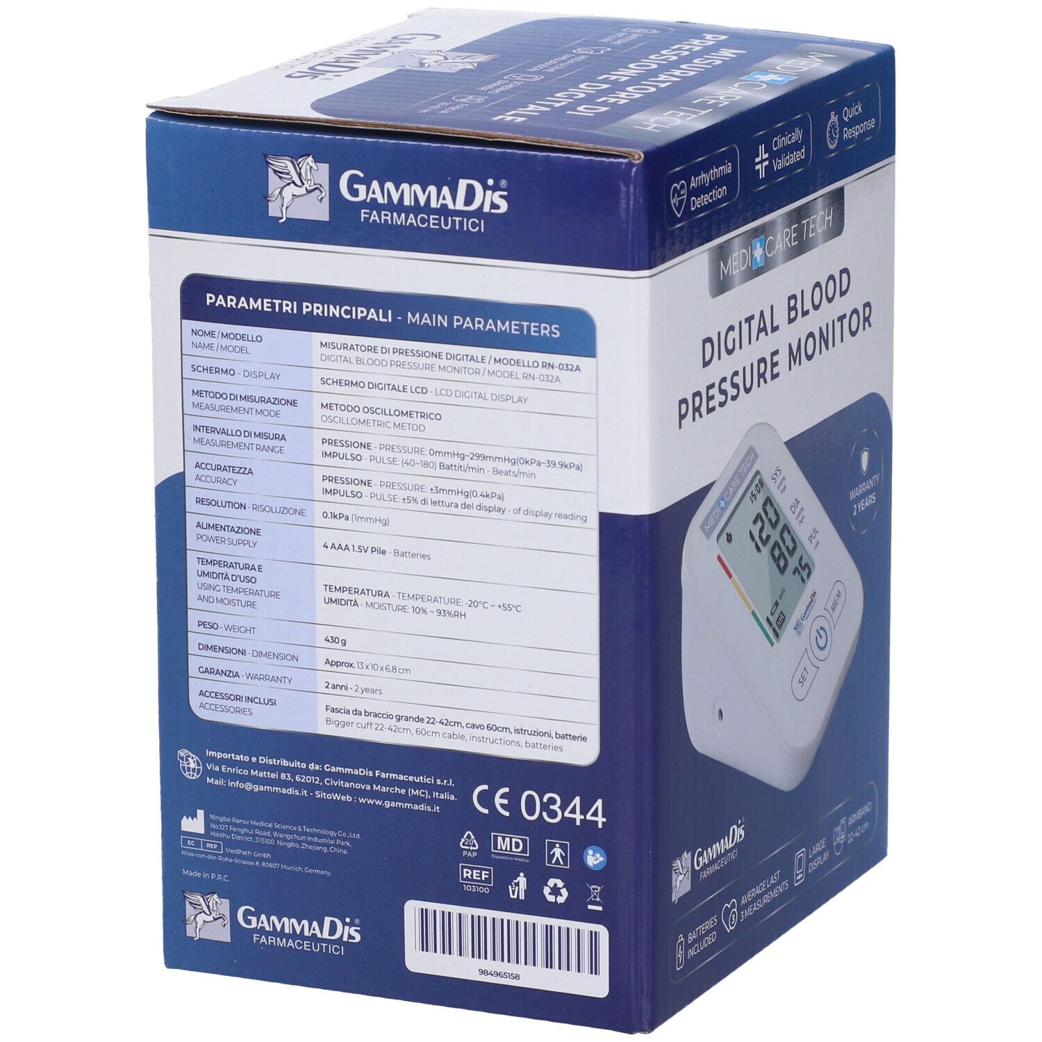 GammaDis Medi Care Tech Misuratore di Pressione Digitale