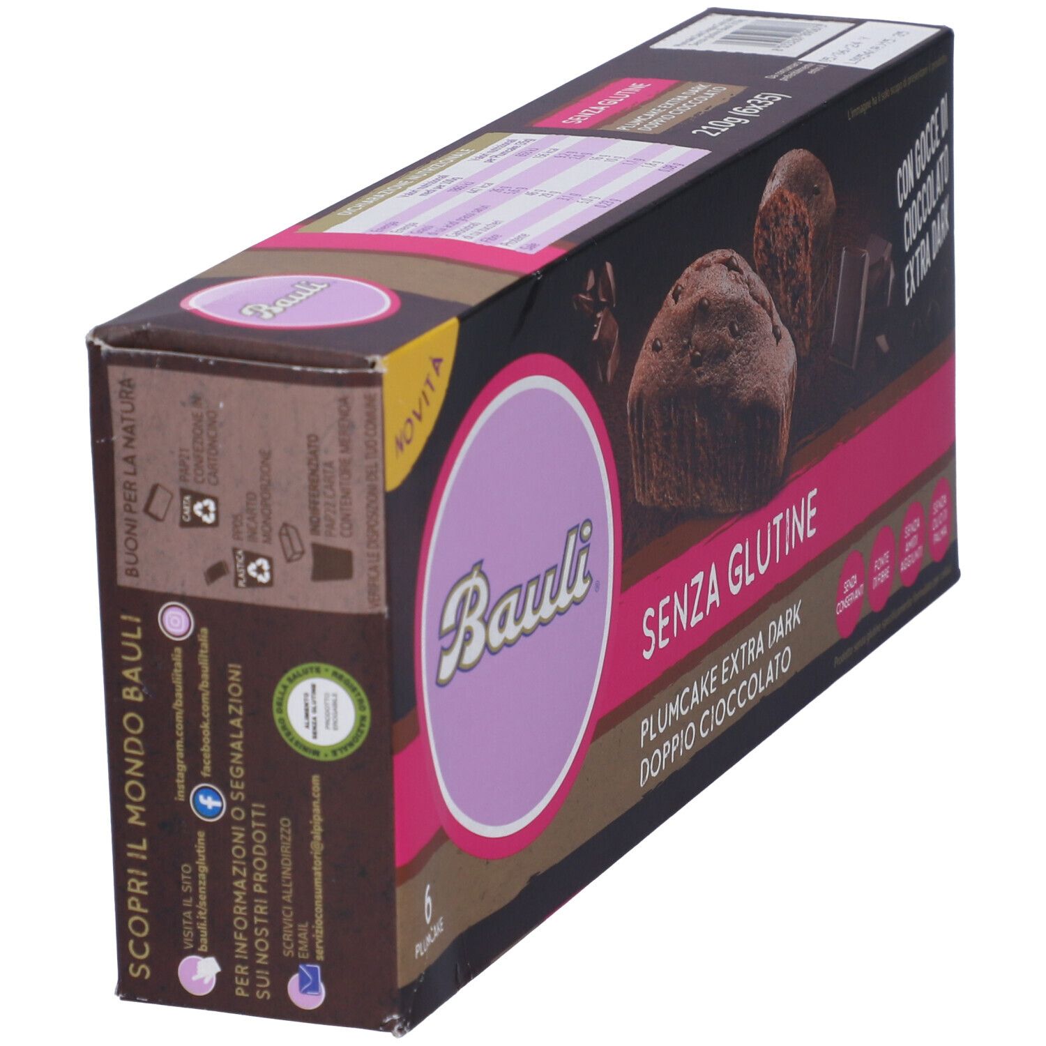 Bauli Plumcake Extra Dark Doppio Cioccolato 6 Pezzi Da 35 G