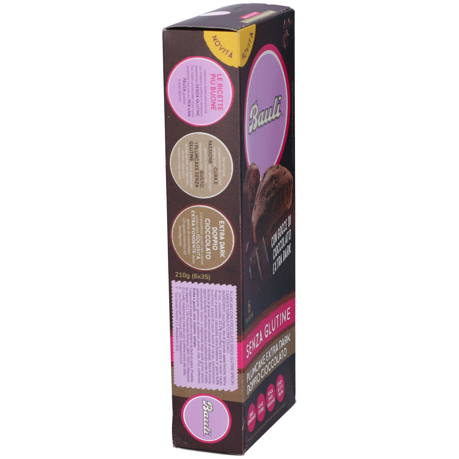 Bauli Plumcake Extra Dark Doppio Cioccolato 6 Pezzi Da 35 G