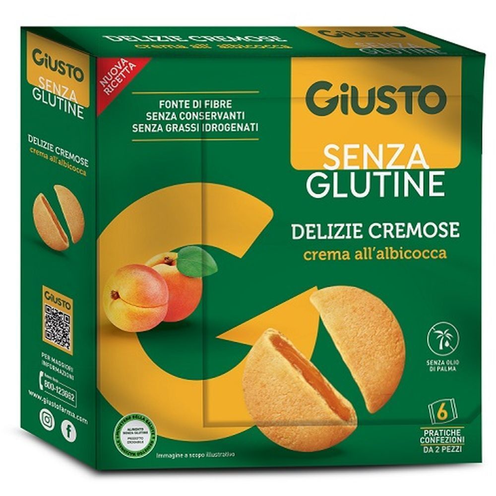 Giusto Senza Glutine Delizie Cremose Albicocca 6 Confezioni Da 30 G