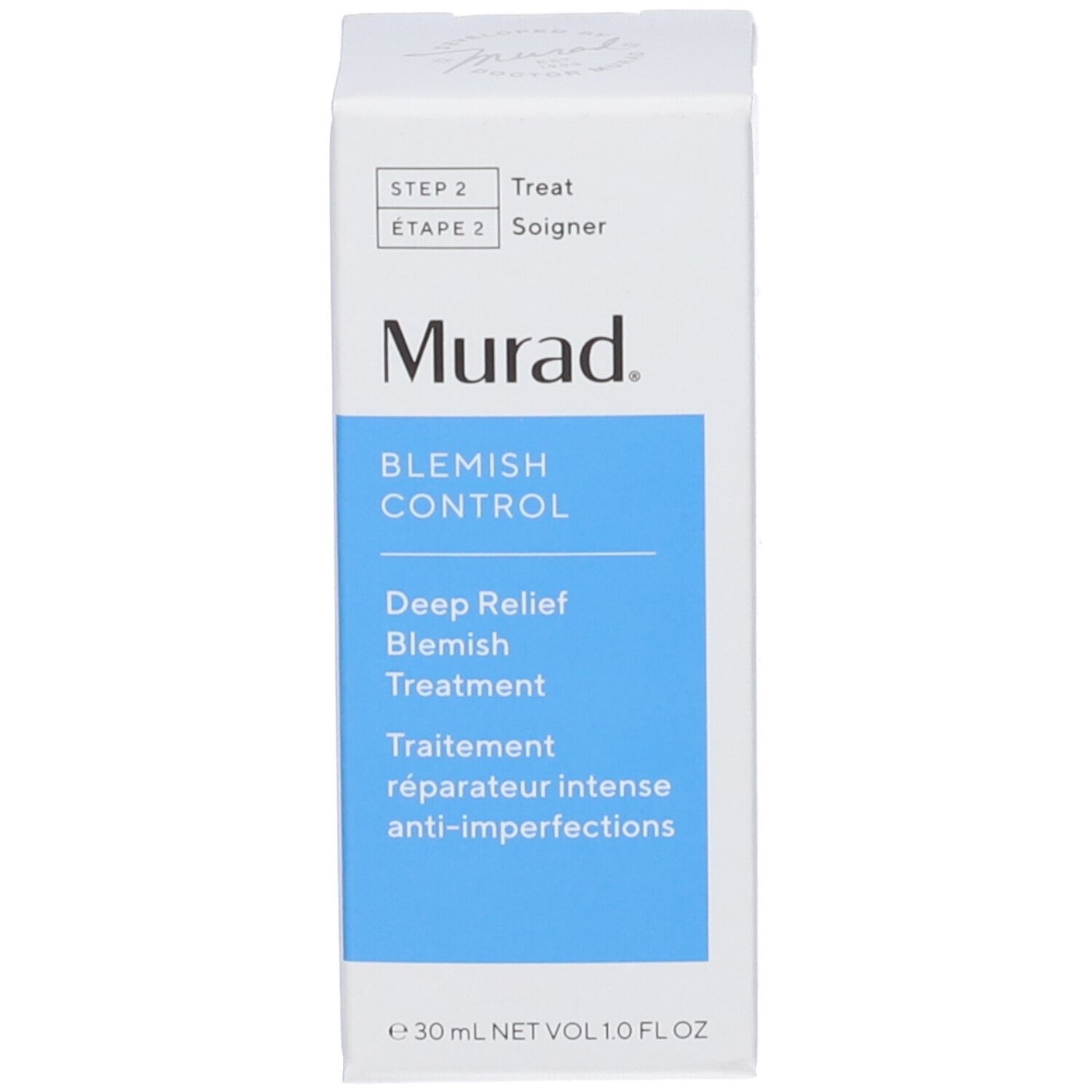 Confezione Murad Blemish Control. Bianca con etichetta blu. Informazioni sul prodotto.