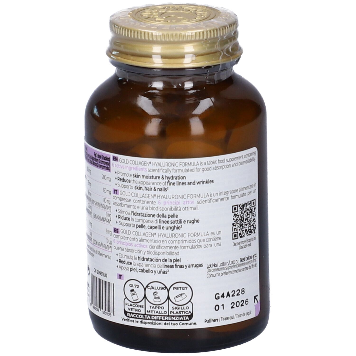 Gold Collagen Hyaluronic 90 Compresse