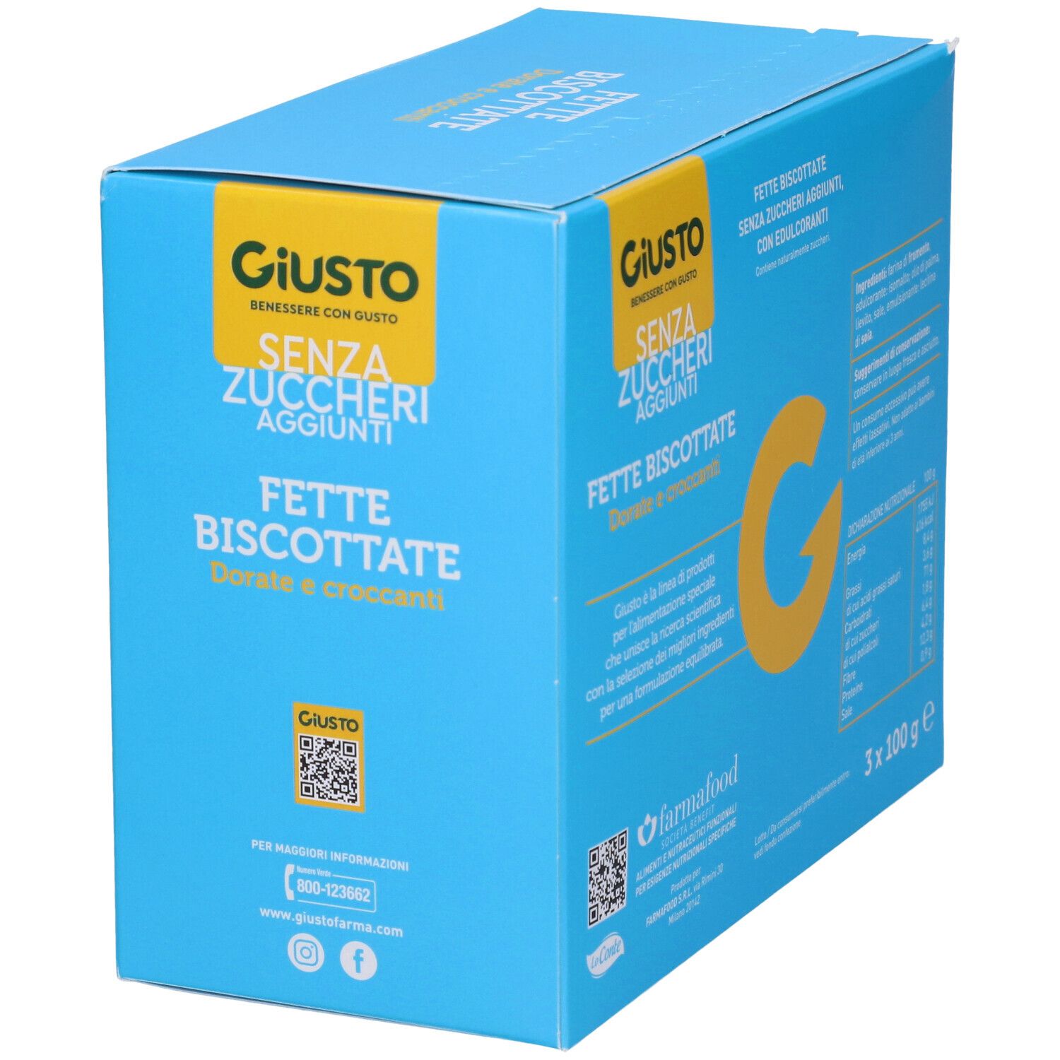 Giusto Senza Zucchero Fette Biscottate