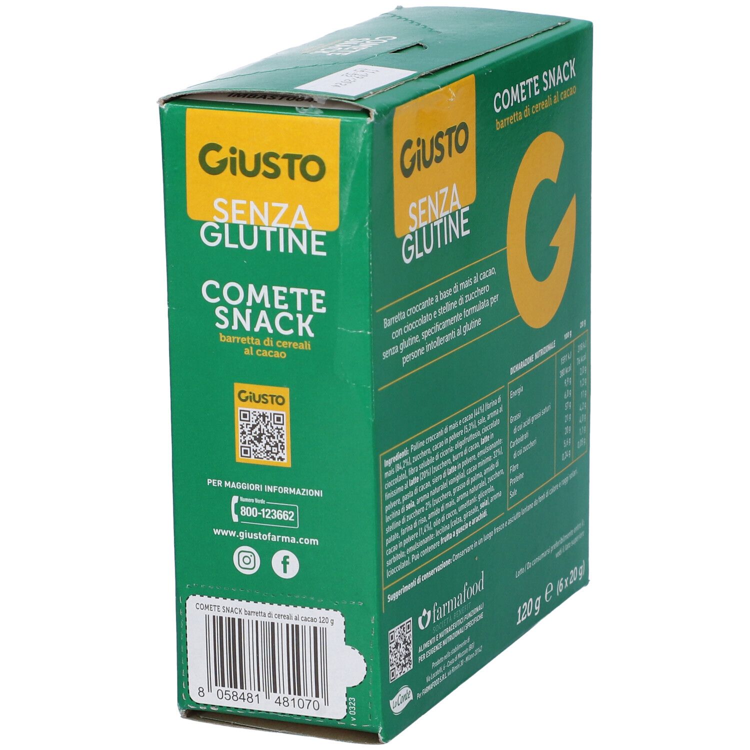 Giusto Senza Glutine Comete Snack 6 Confezioni Da 20 G