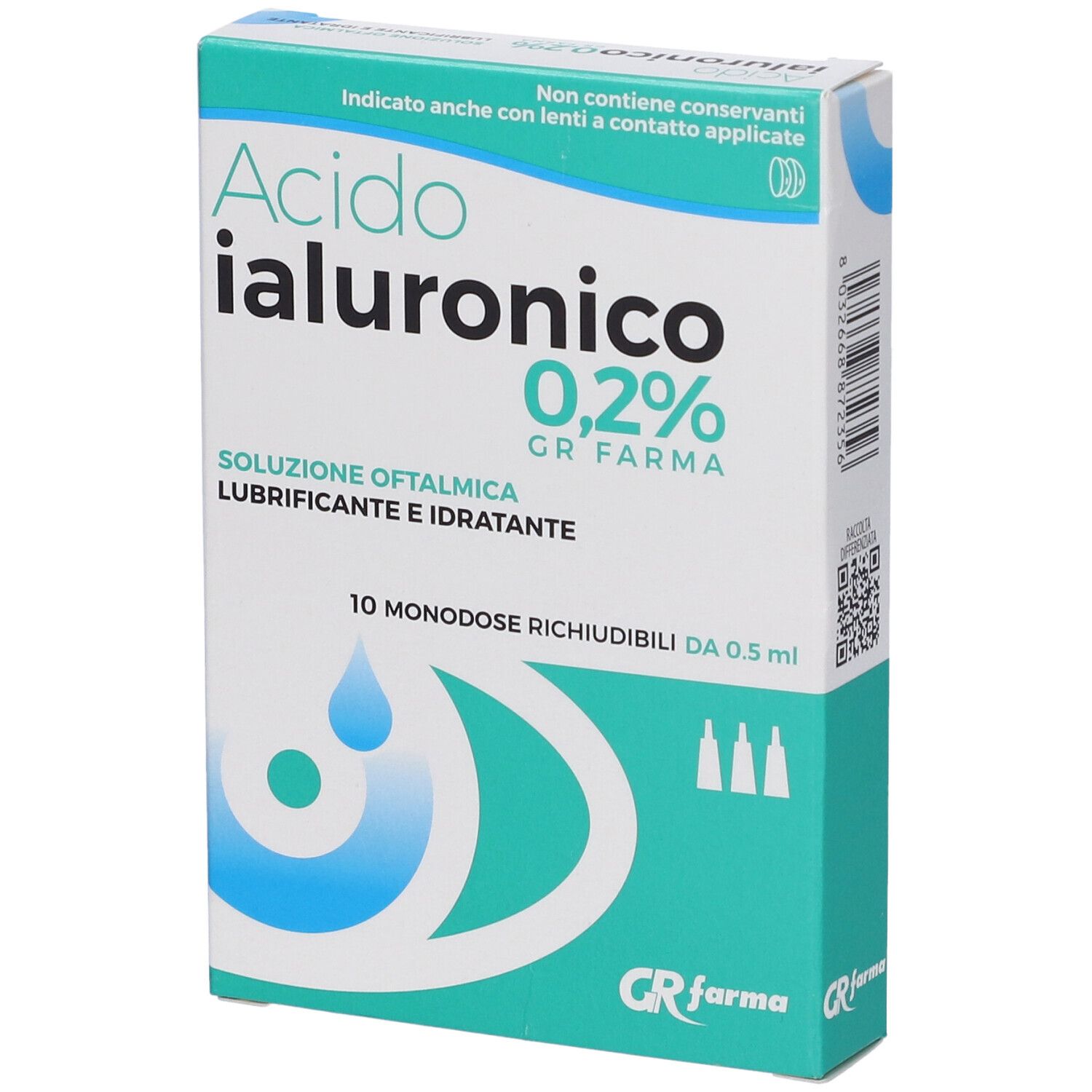 Soluzione Oftalmica Lubrificante E Idratante Acido Ialuronico 0,2% 10 Monodose Richiudibili Da 0,5 Ml