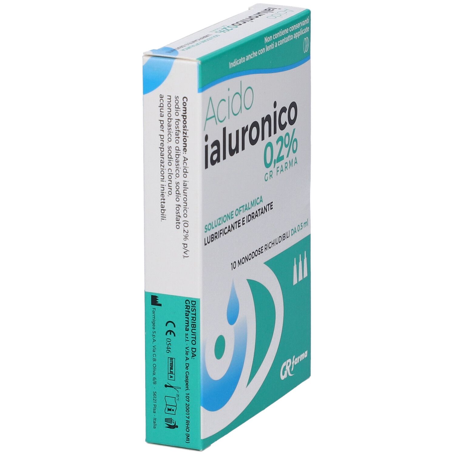 Soluzione Oftalmica Lubrificante E Idratante Acido Ialuronico 0,2% 10 Monodose Richiudibili Da 0,5 Ml