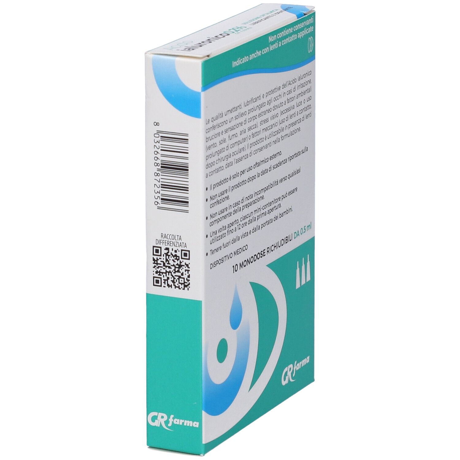Soluzione Oftalmica Lubrificante E Idratante Acido Ialuronico 0,2% 10 Monodose Richiudibili Da 0,5 Ml