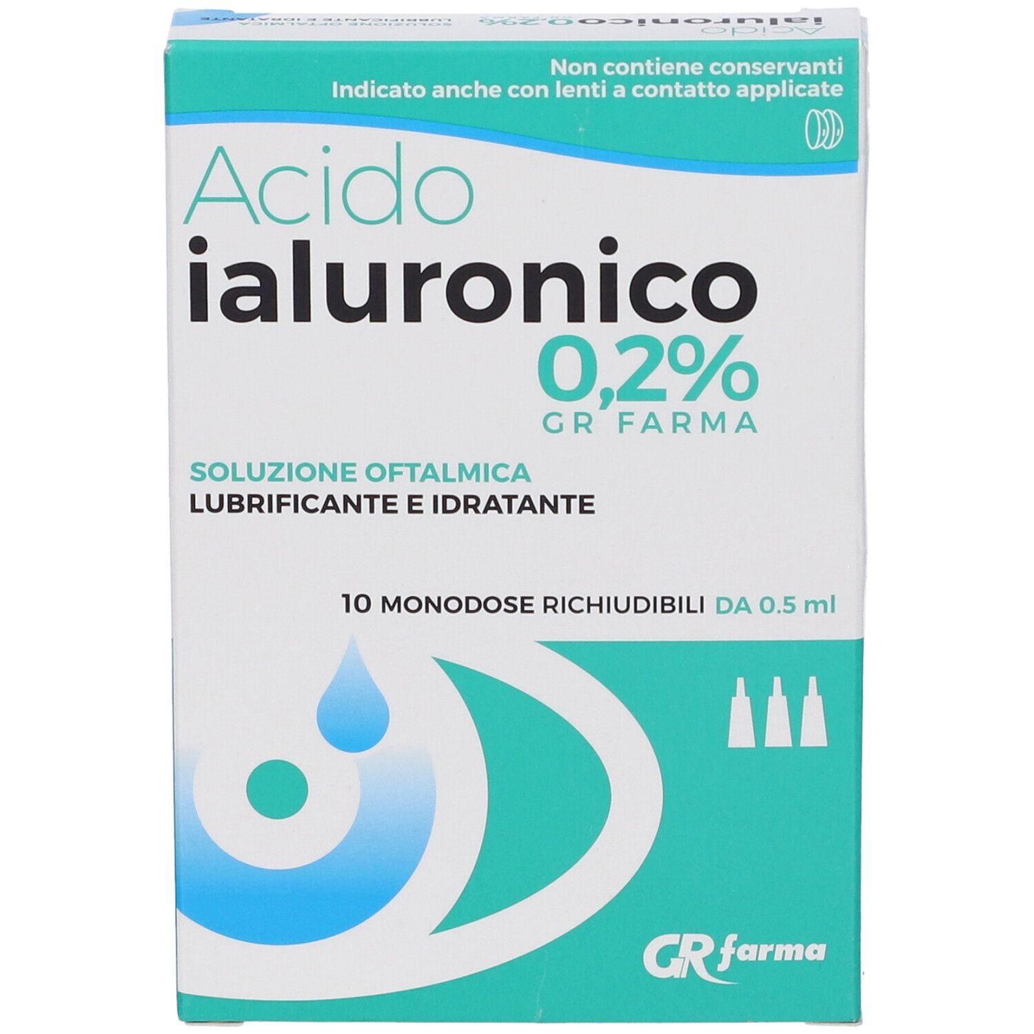 Soluzione Oftalmica Lubrificante E Idratante Acido Ialuronico 0,2% 10 Monodose Richiudibili Da 0,5 Ml