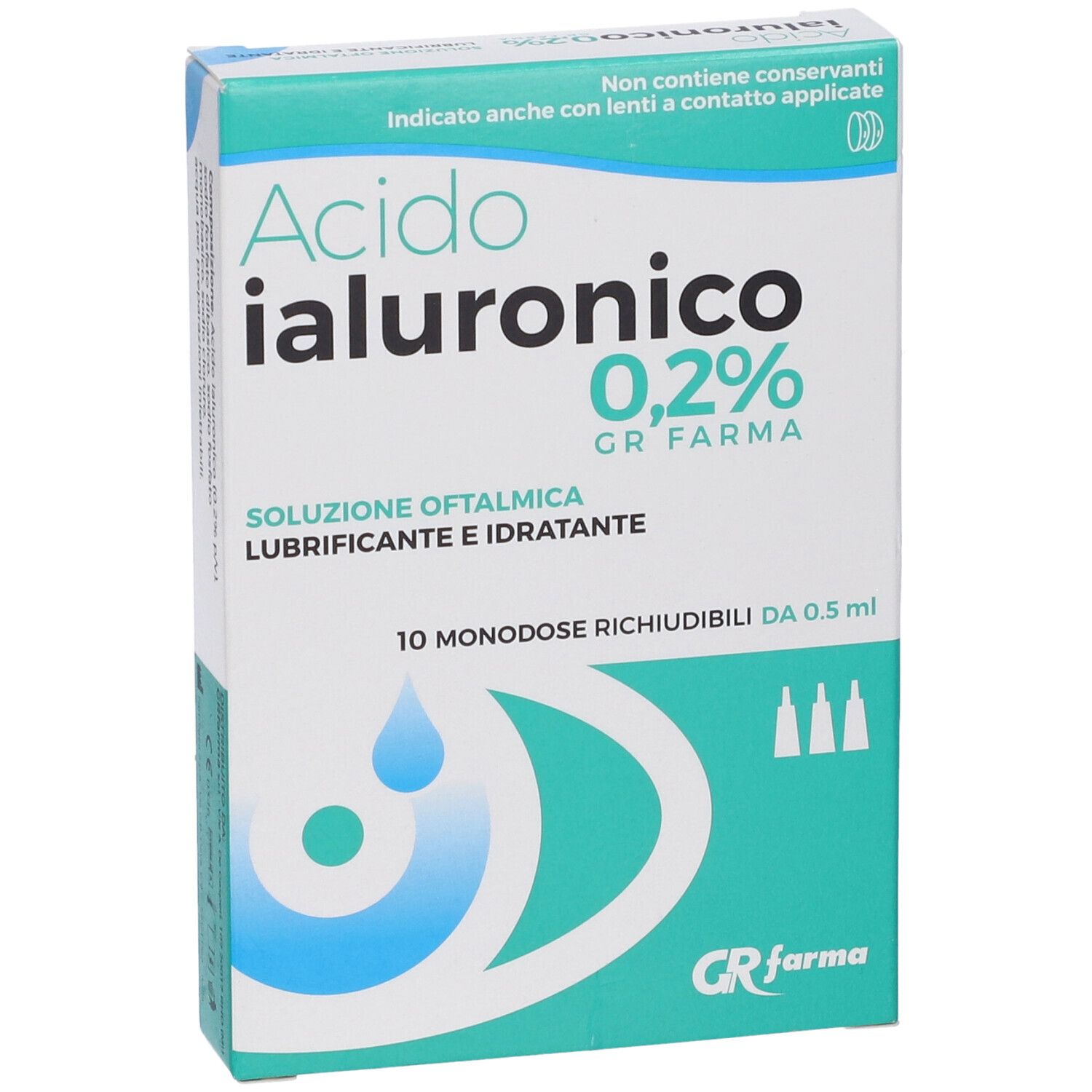 Soluzione Oftalmica Lubrificante E Idratante Acido Ialuronico 0,2% 10 Monodose Richiudibili Da 0,5 Ml