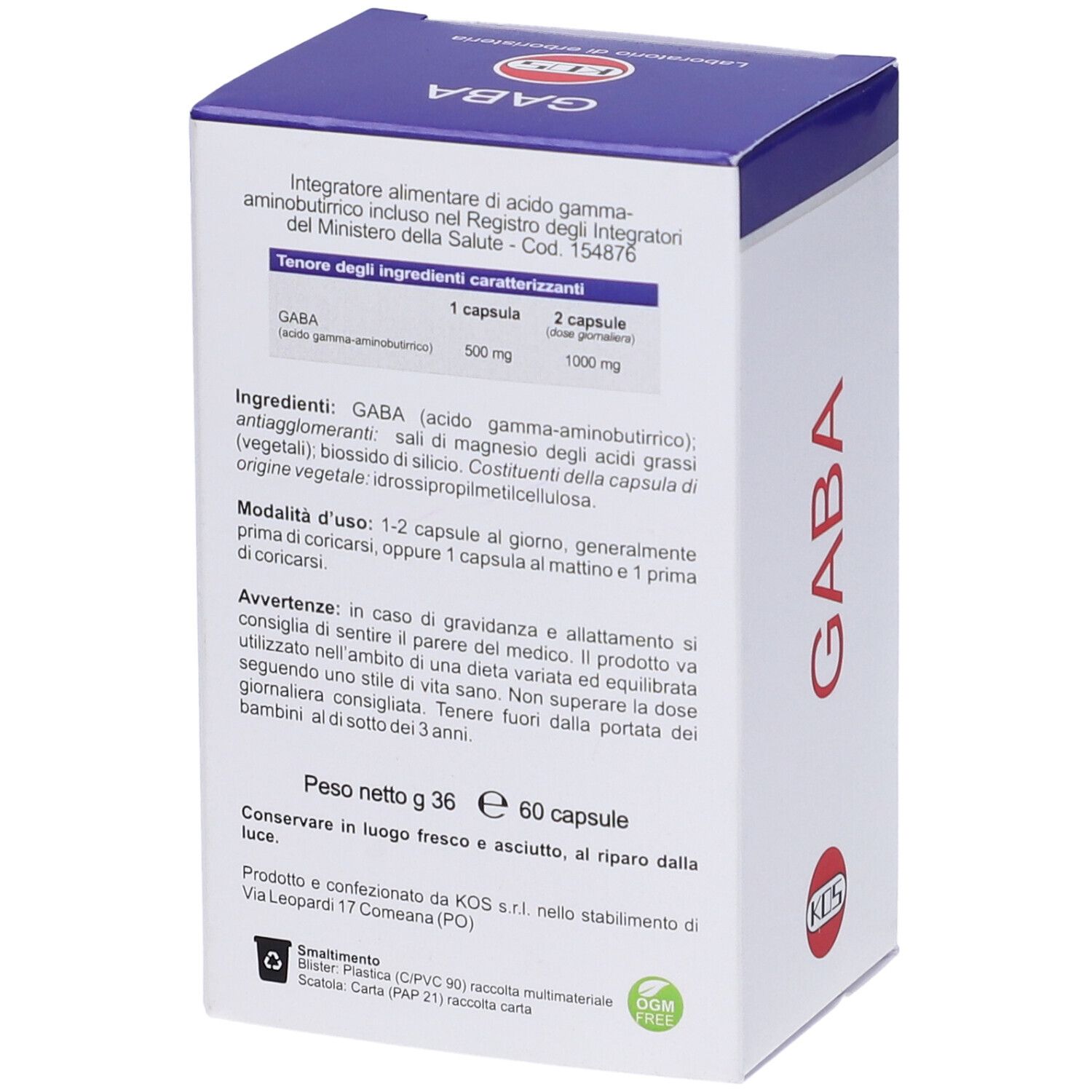 Gaba 500Mg 60 Capsule