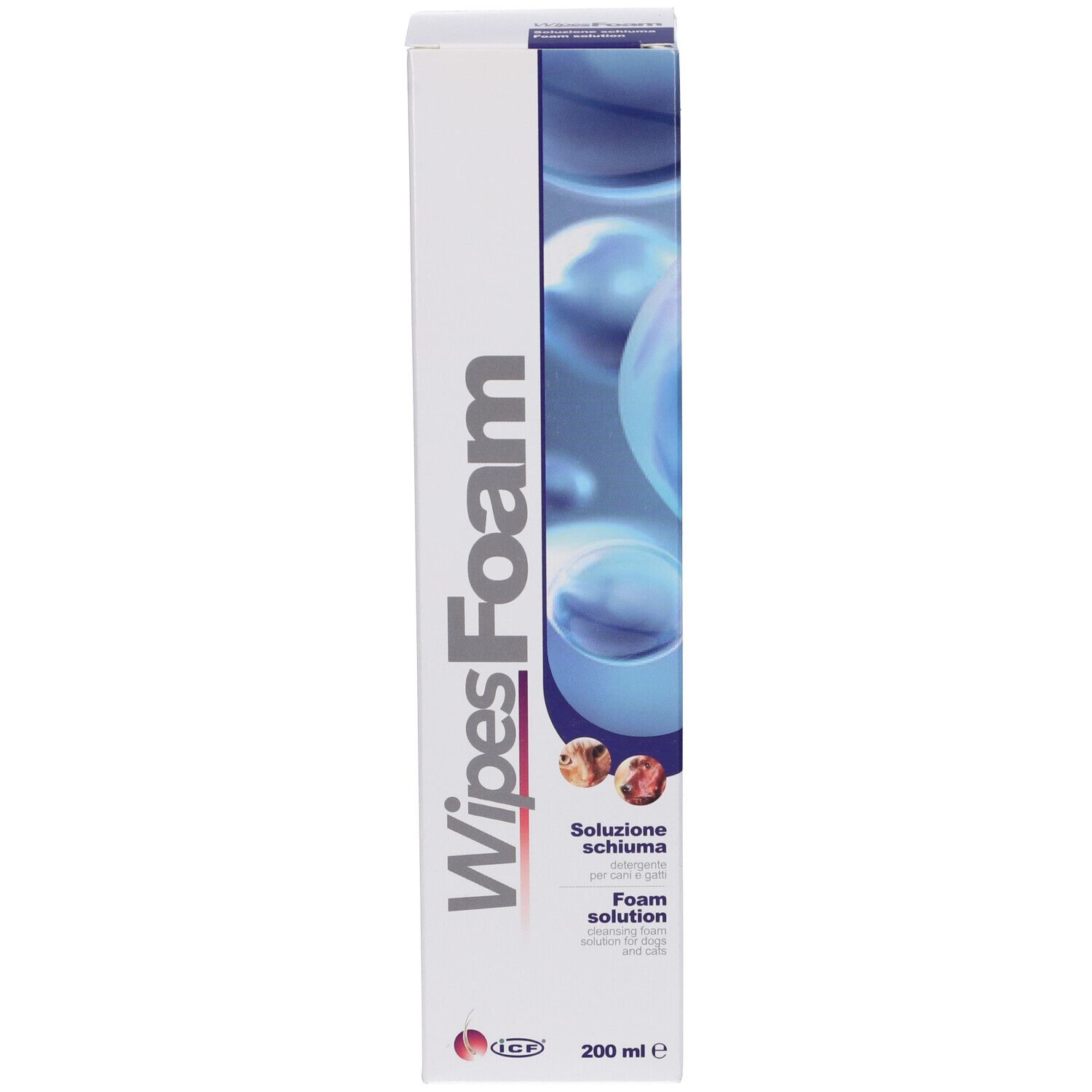 Scatola con scritta: Wipes Foam, 200 ml.
