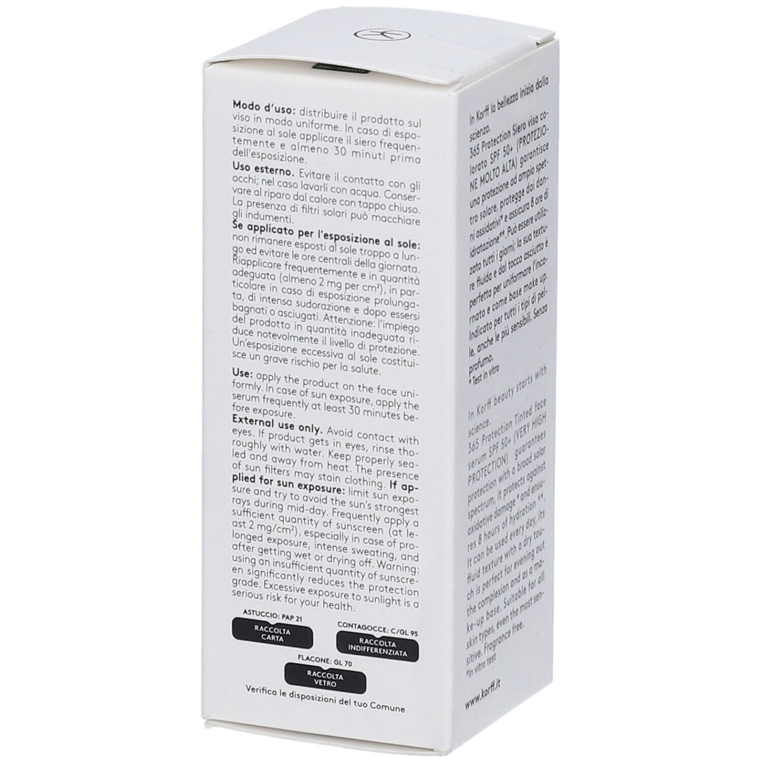 Korff 365 Protection Siero Viso Colorato - risparmia il 10% con il codice: Korff10