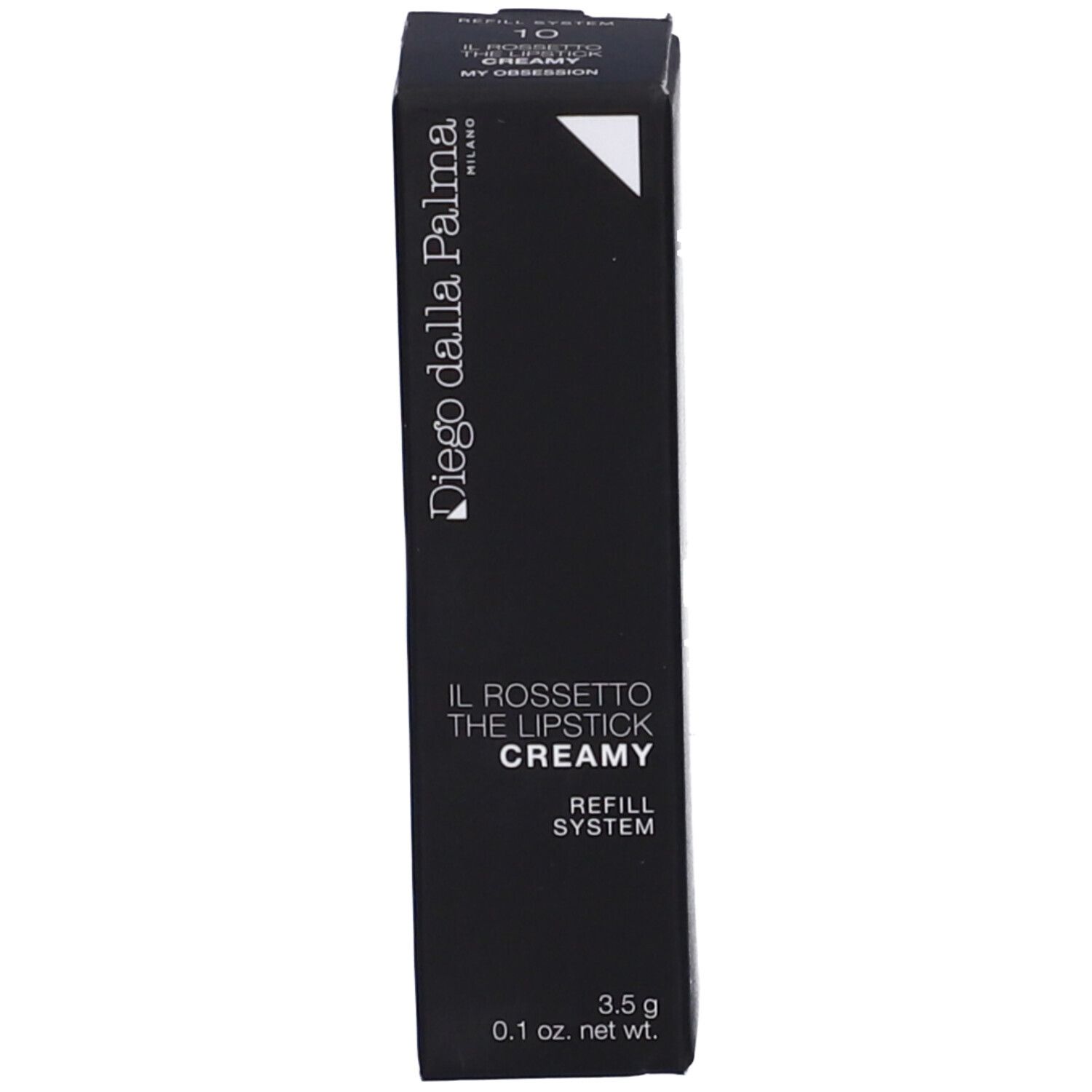 Confezione nera per rossetto Diego Dalla Palma, "The Lipstick Creamy", sistema di ricarica, 3,5g.