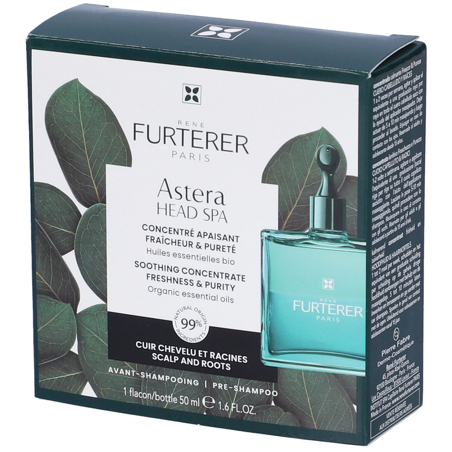 René Furterer Head Spa Astera Concentrato lenitivo freschezza e purezza 50ml - Oli essenziali BIO Trattamento cuoio capelluto