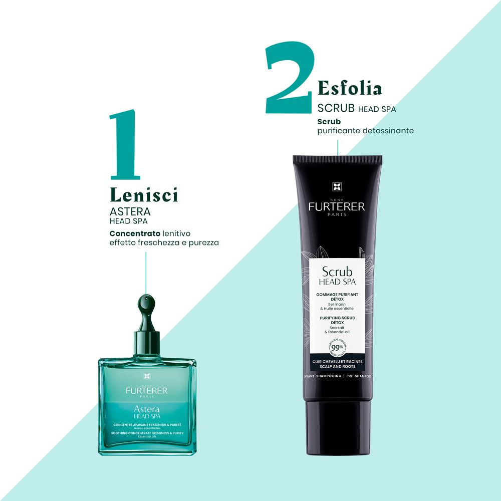 René Furterer Head Spa Astera Concentrato lenitivo freschezza e purezza 50ml - Oli essenziali BIO Trattamento cuoio capelluto