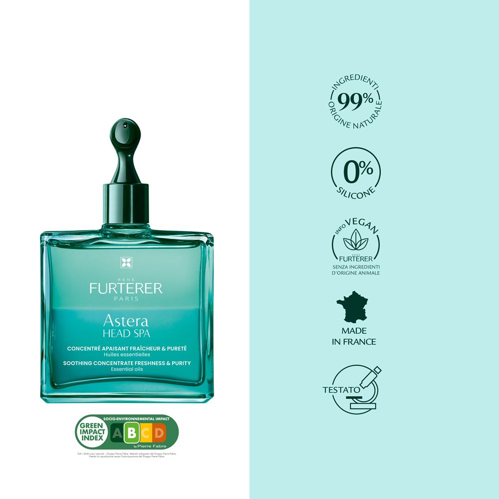 René Furterer Head Spa Astera Concentrato lenitivo freschezza e purezza 50ml - Oli essenziali BIO Trattamento cuoio capelluto