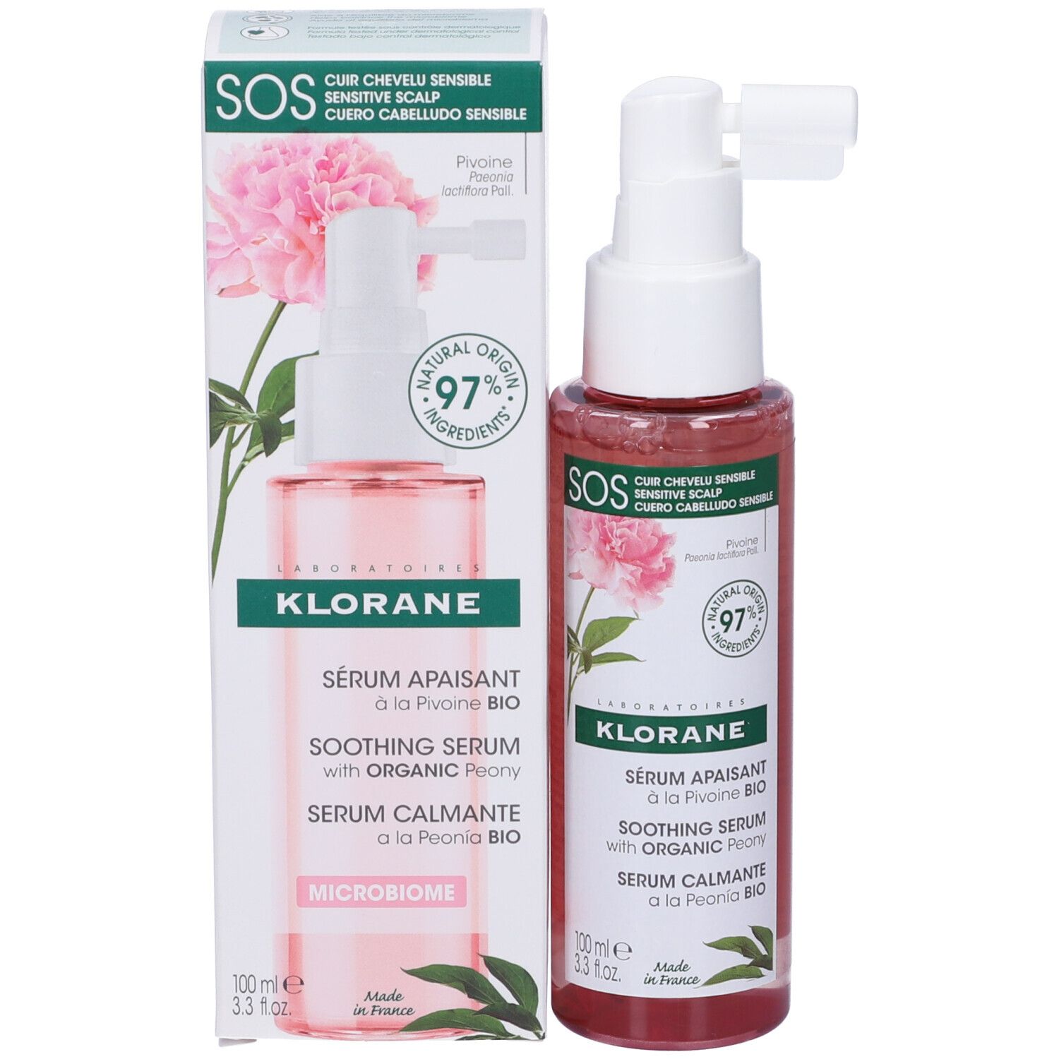 Klorane Siero Sos lenitivo alla Peonia BIO 100ml - Cuoio capelluto sensibile