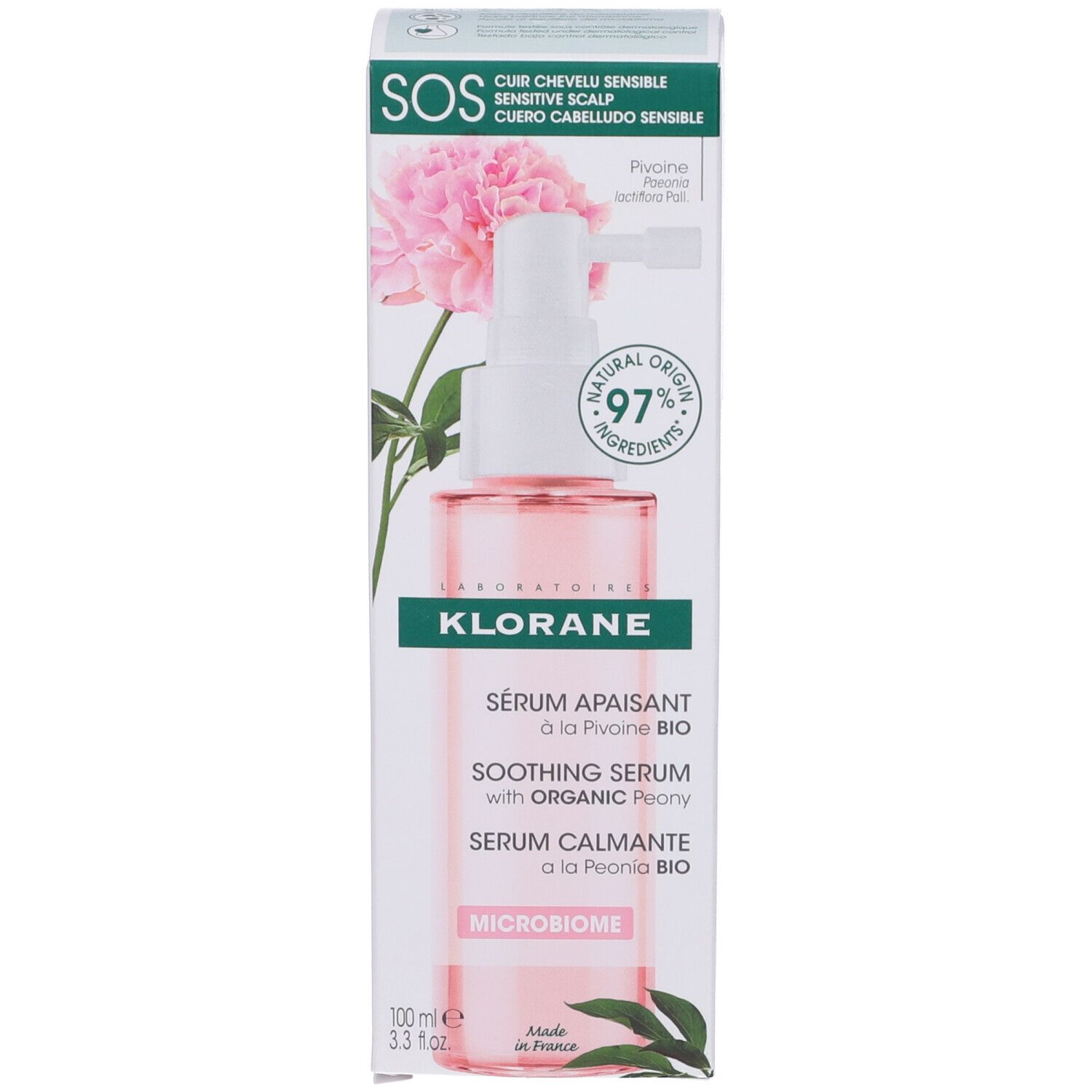 Klorane Siero Sos lenitivo alla Peonia BIO 100ml - Cuoio capelluto sensibile