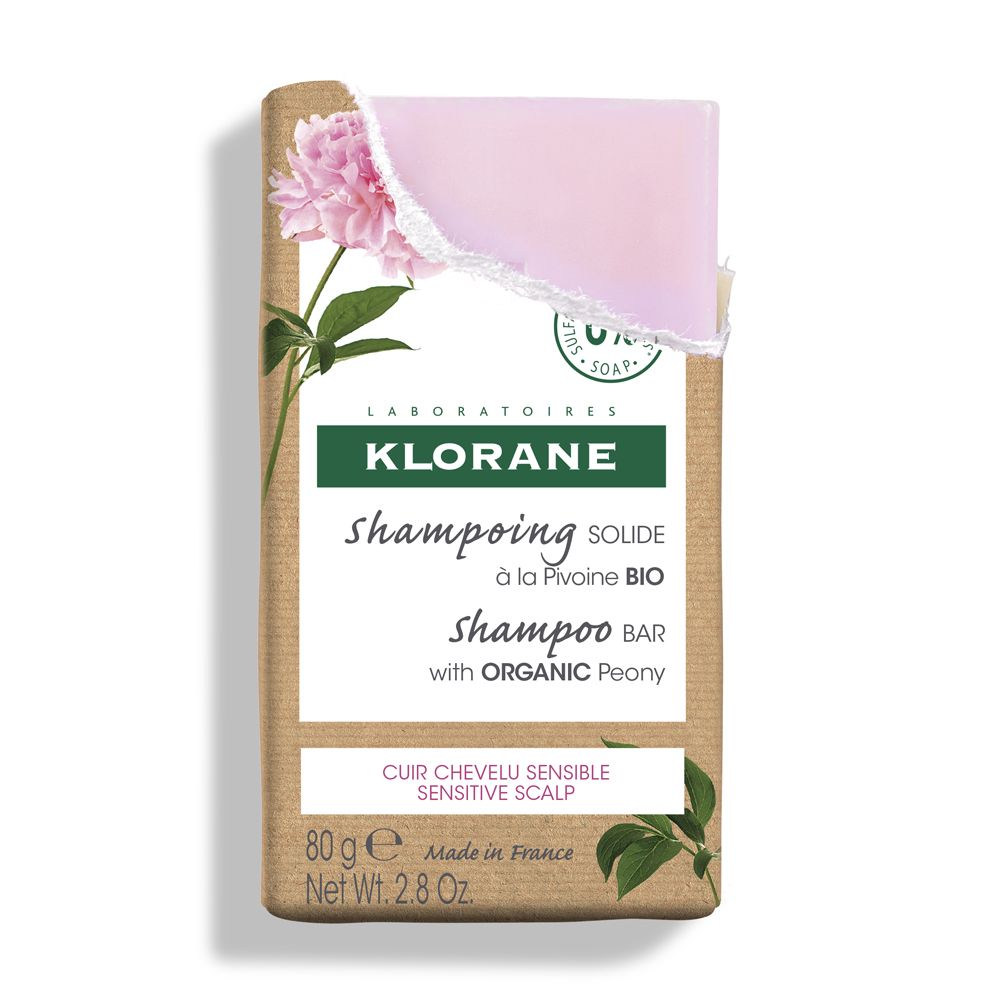 Klorane Shampoo solido lenitivo alla Peonia BIO 80g - Capelli e cuoio capelluto sensibili