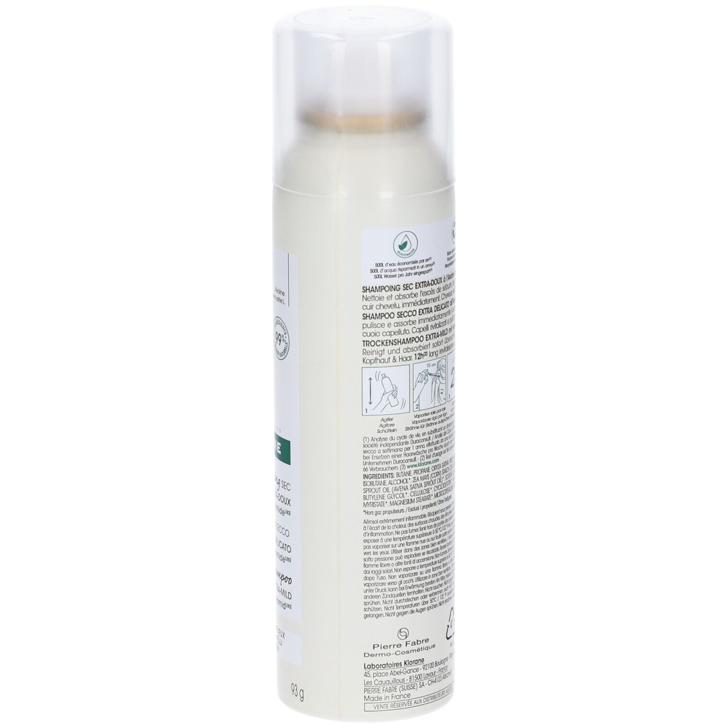 Klorane Shampoo Secco Extra-Delicato all'Avena & Ceramideᴸᴵᴷᴱ 150ml- Tutti i tipi di capelli