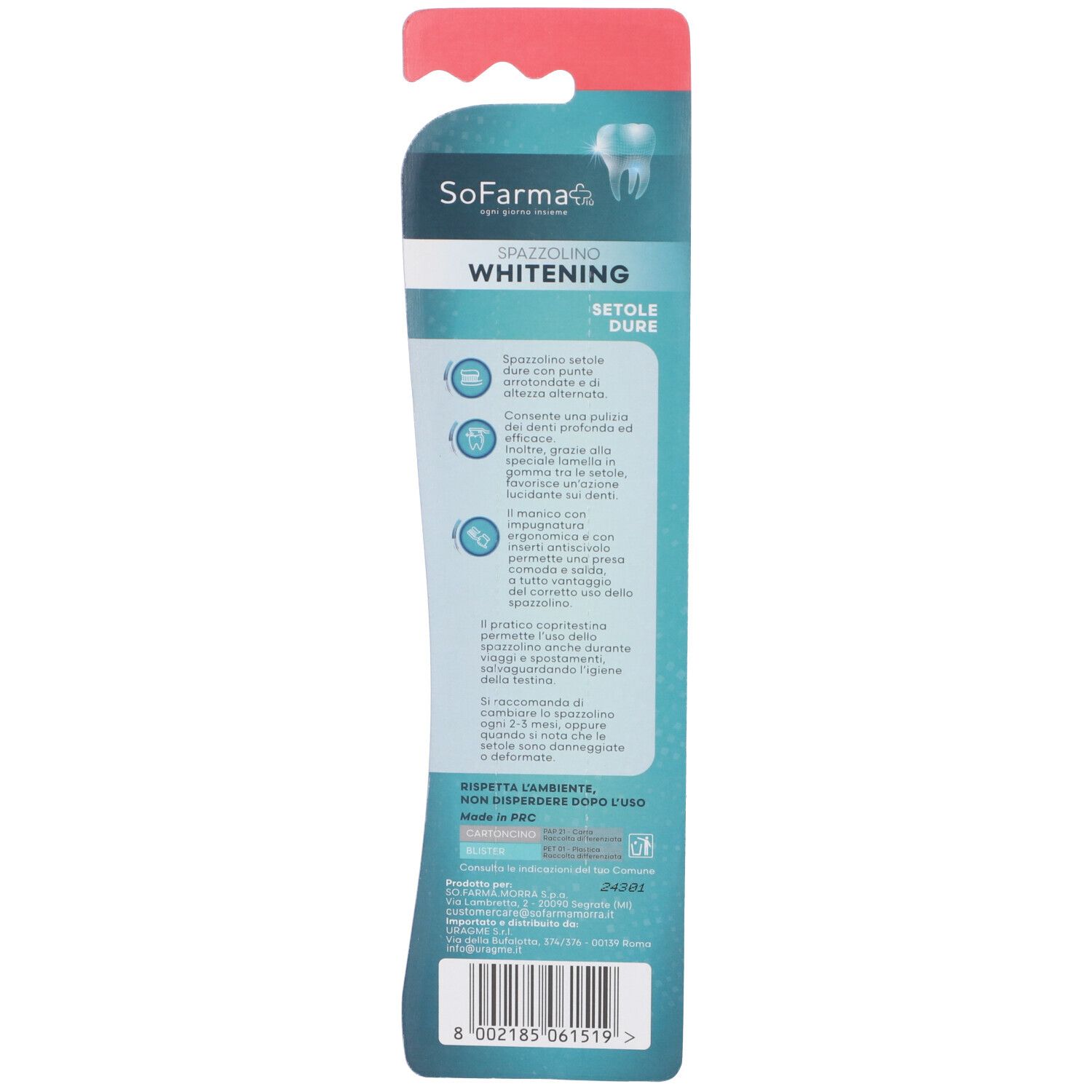 Sofarmapiu' Spazzolino White Setole Dure
