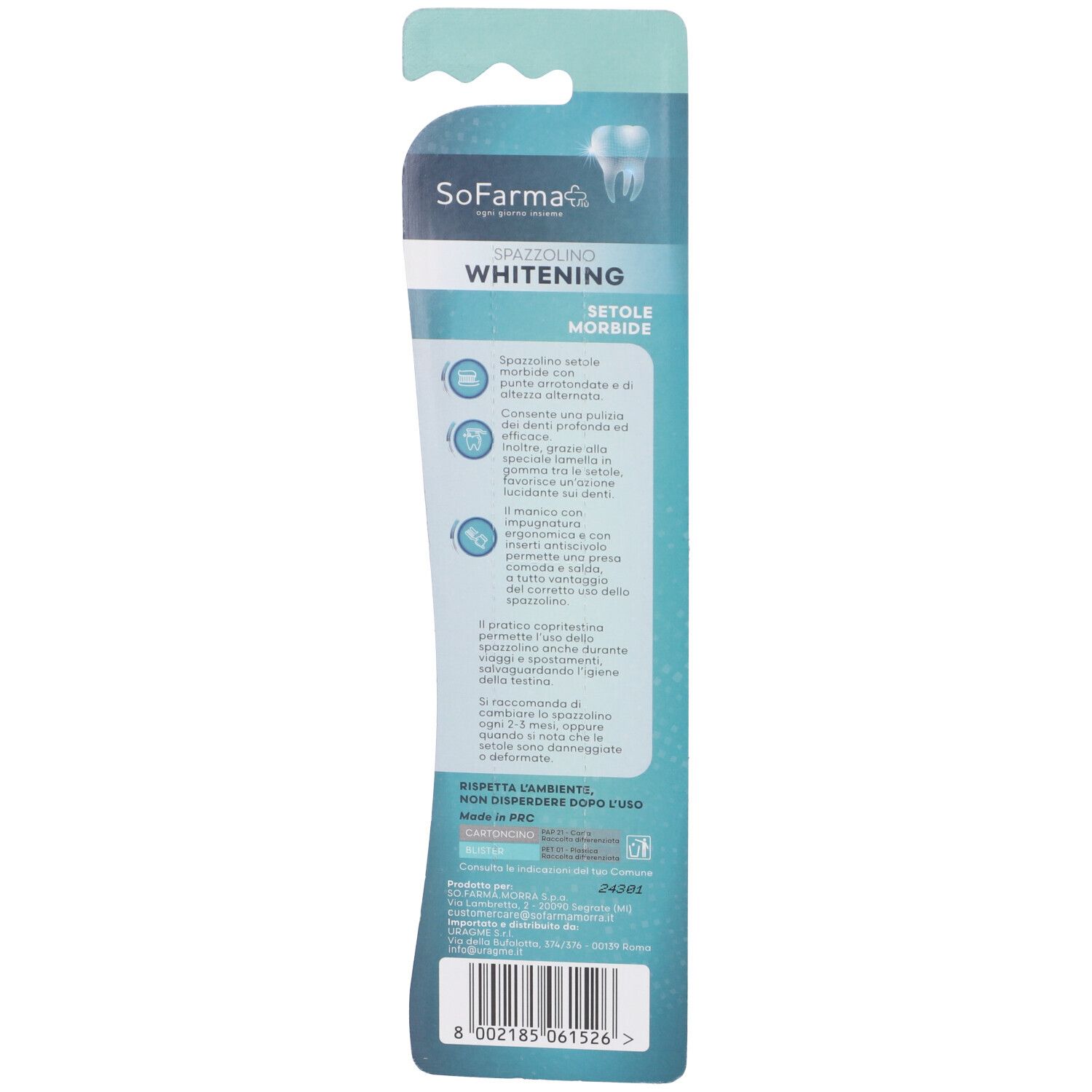 Sofarmapiu' Spazzolino Whitening Setole Morbide