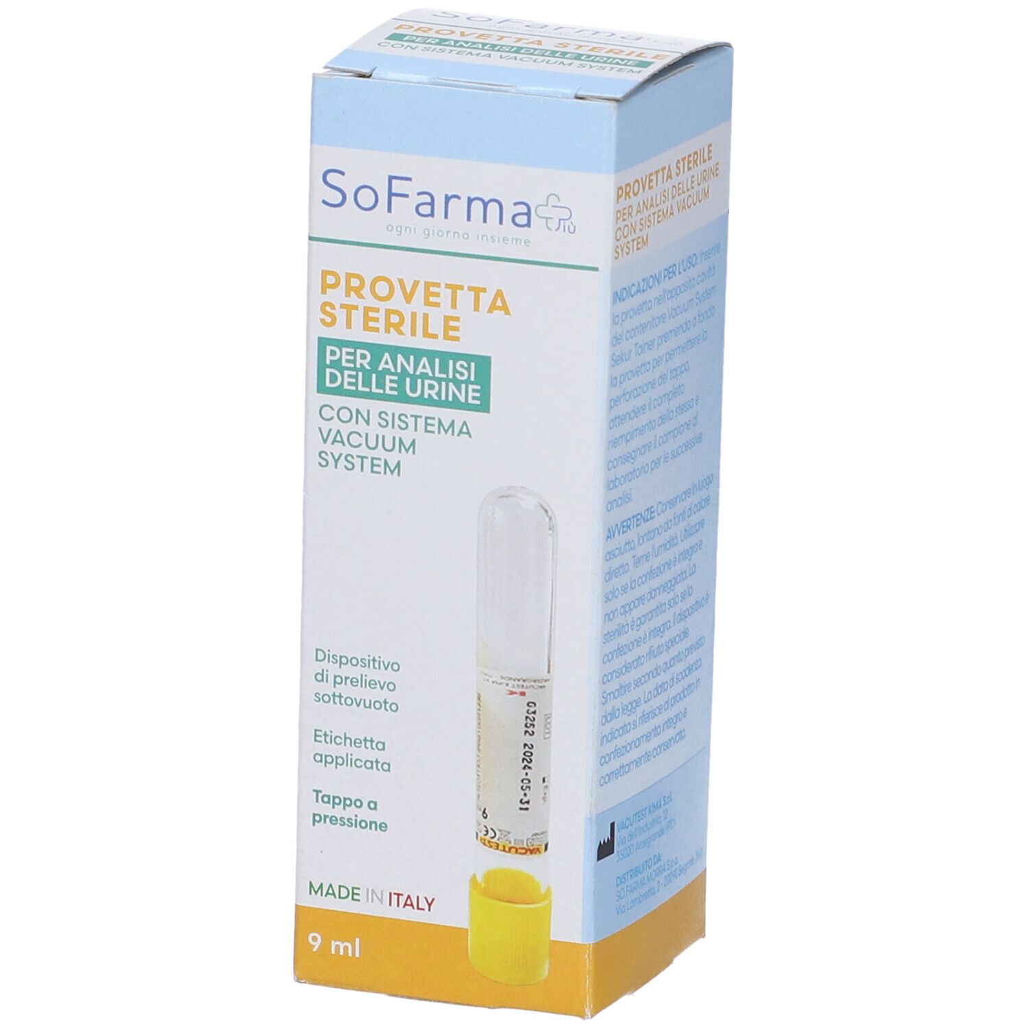 Sofarmapiu' Provetta Sottovuoto Vacutest