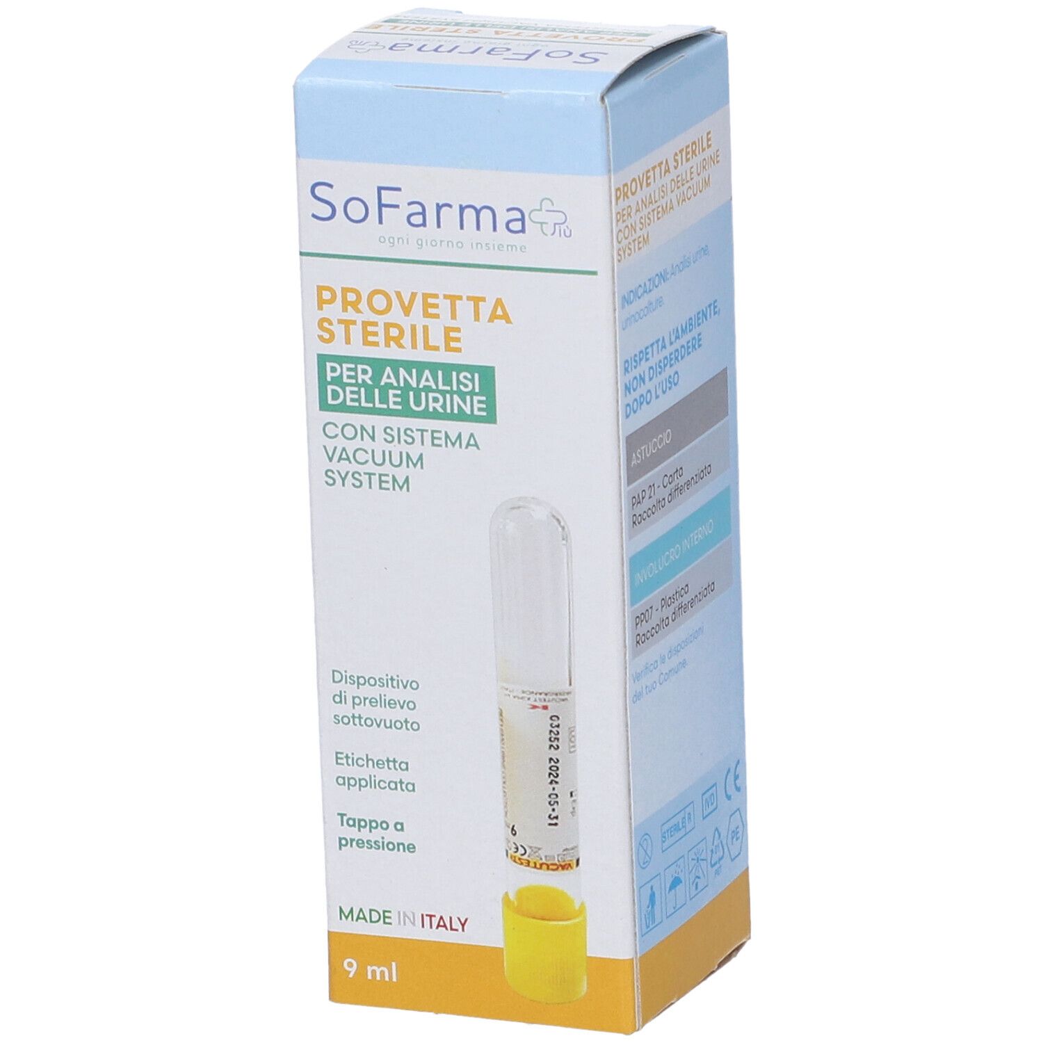 Sofarmapiu' Provetta Sottovuoto Vacutest