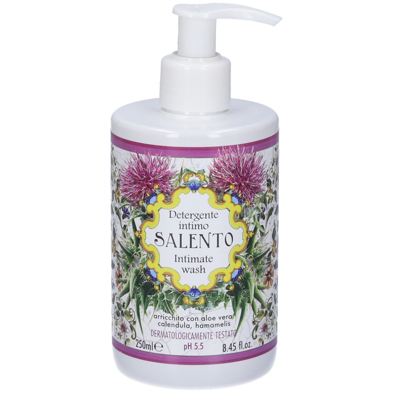 Flacone con erogatore, detergente intimo Rudy Profumi Salento, 250ml.