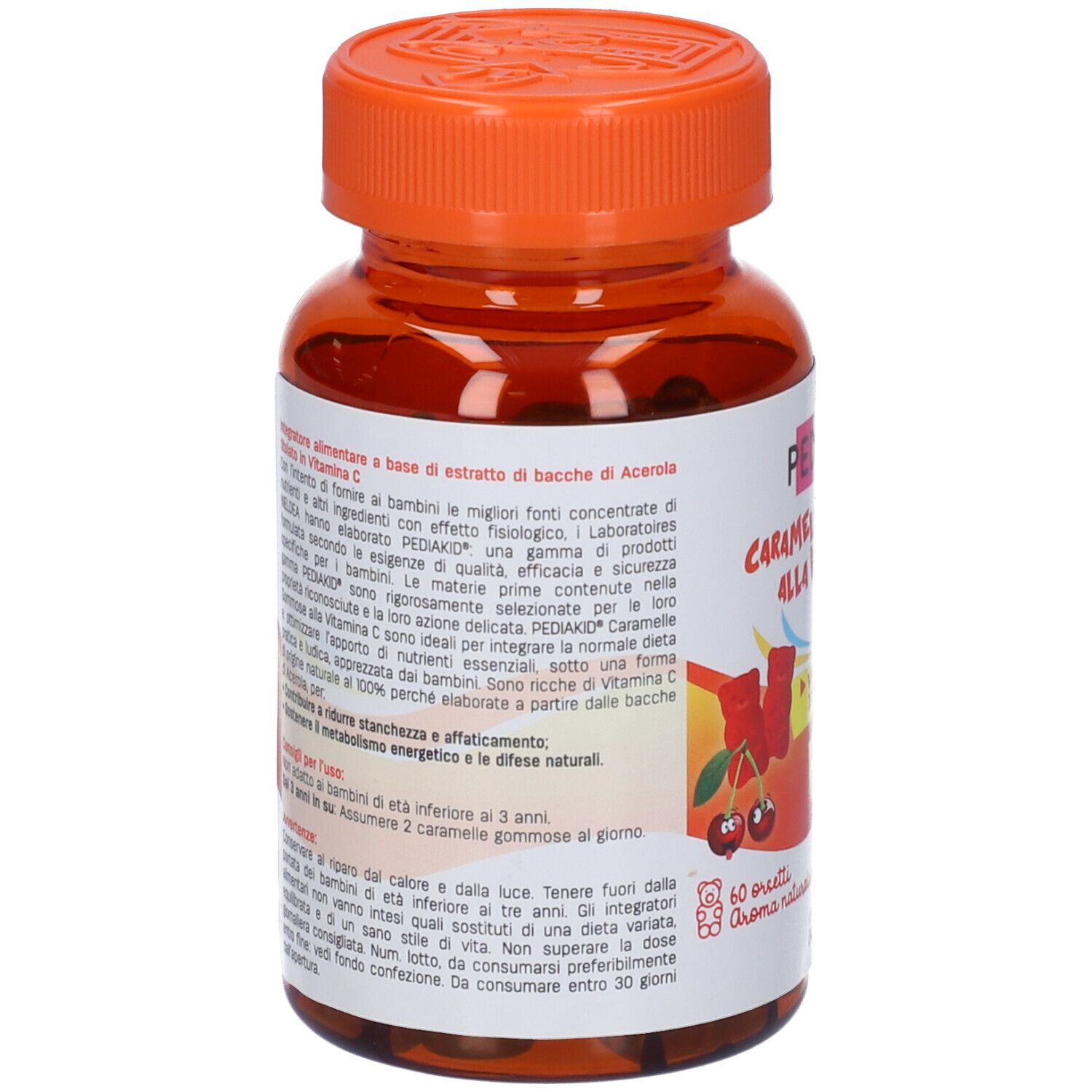 Retro del flacone. Etichetta con testo in italiano. Contiene informazioni sul prodotto e sui suoi ingredienti.