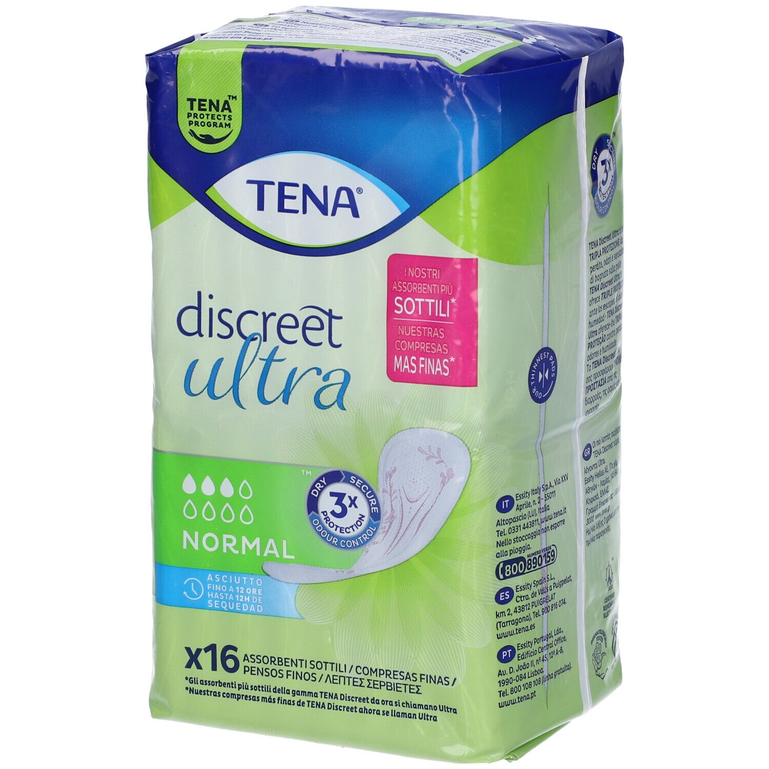 Pannolone Sagomato Tena Discreet Ultra Normal 16 Pezzi